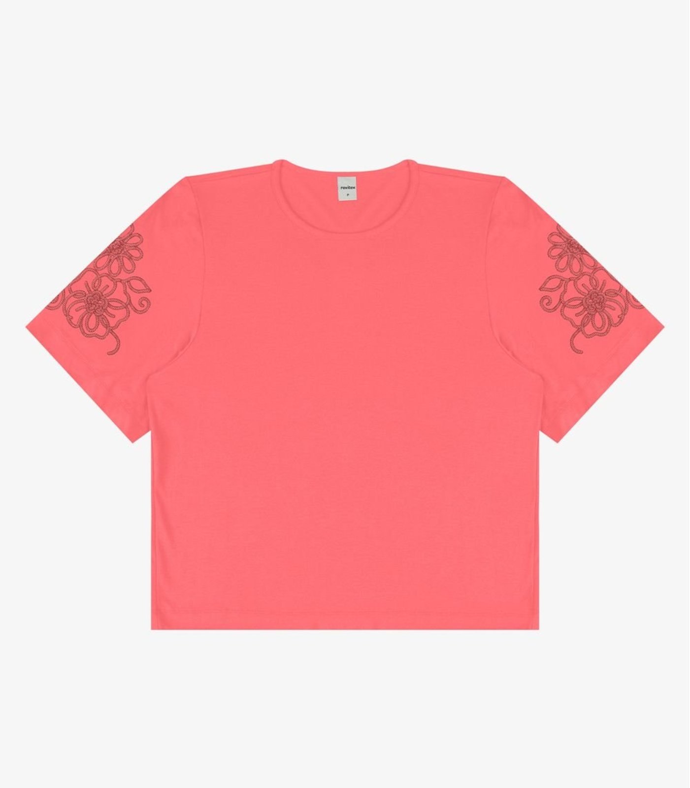 Blusa Feminina Com Estampa Na Manga Rovitex Laranja