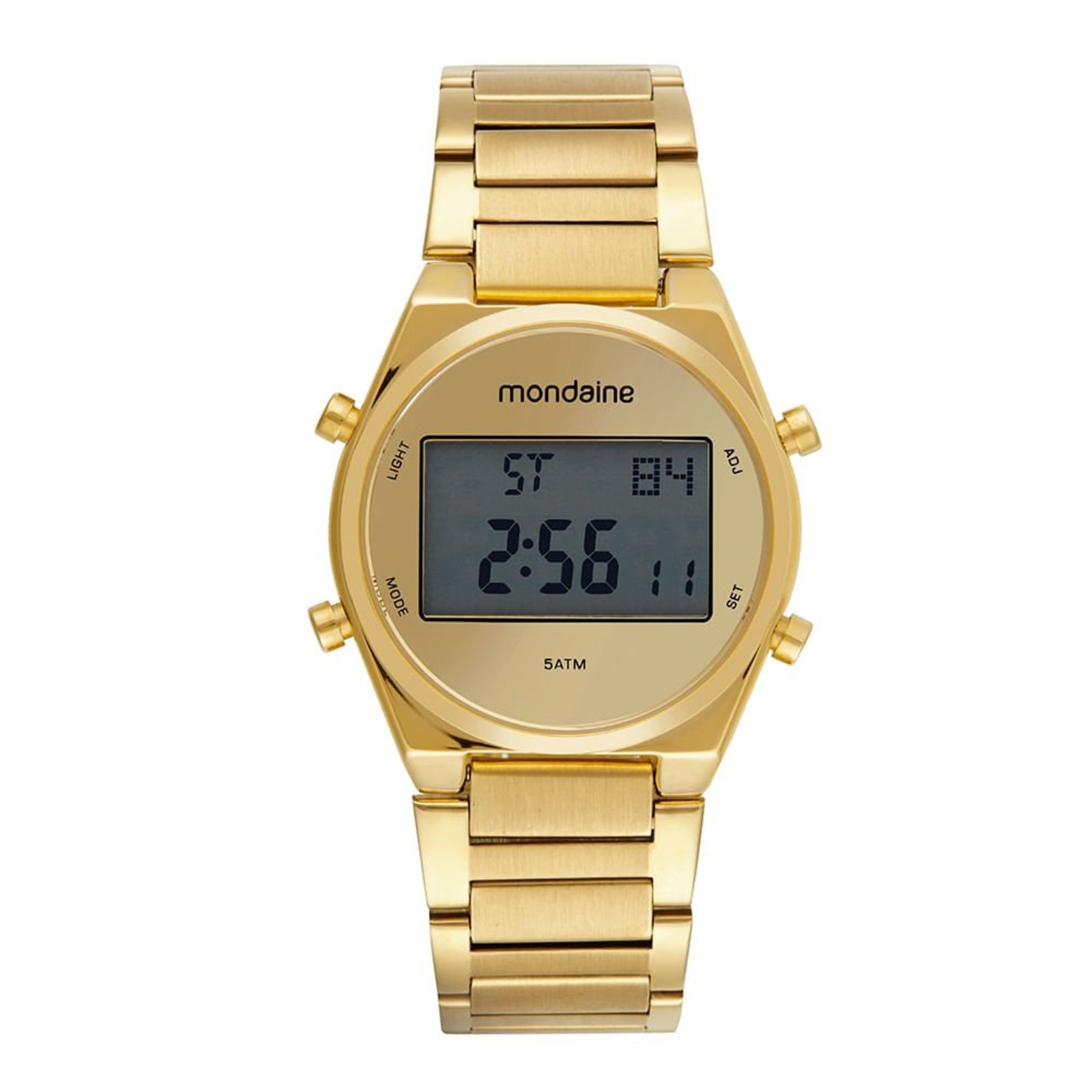 Relógio Masculino Digital Casual Dourado Mondaine