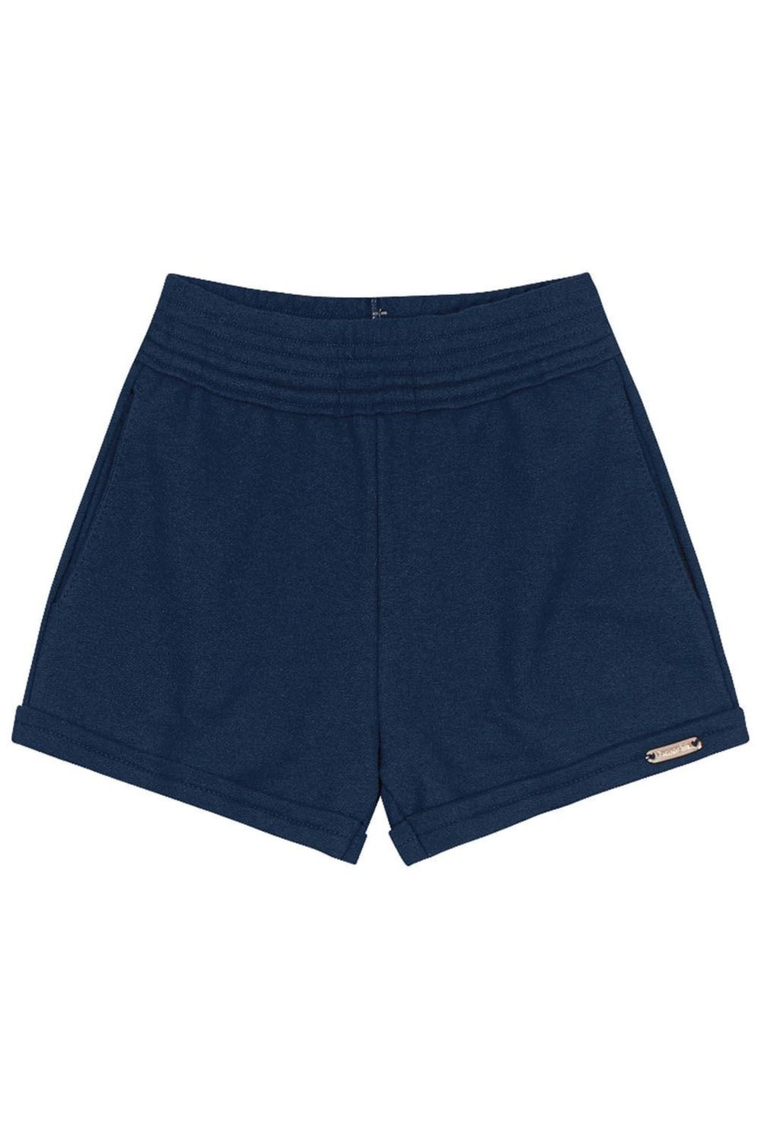 Infantil – Shorts menina em moletinho Brandili Azul