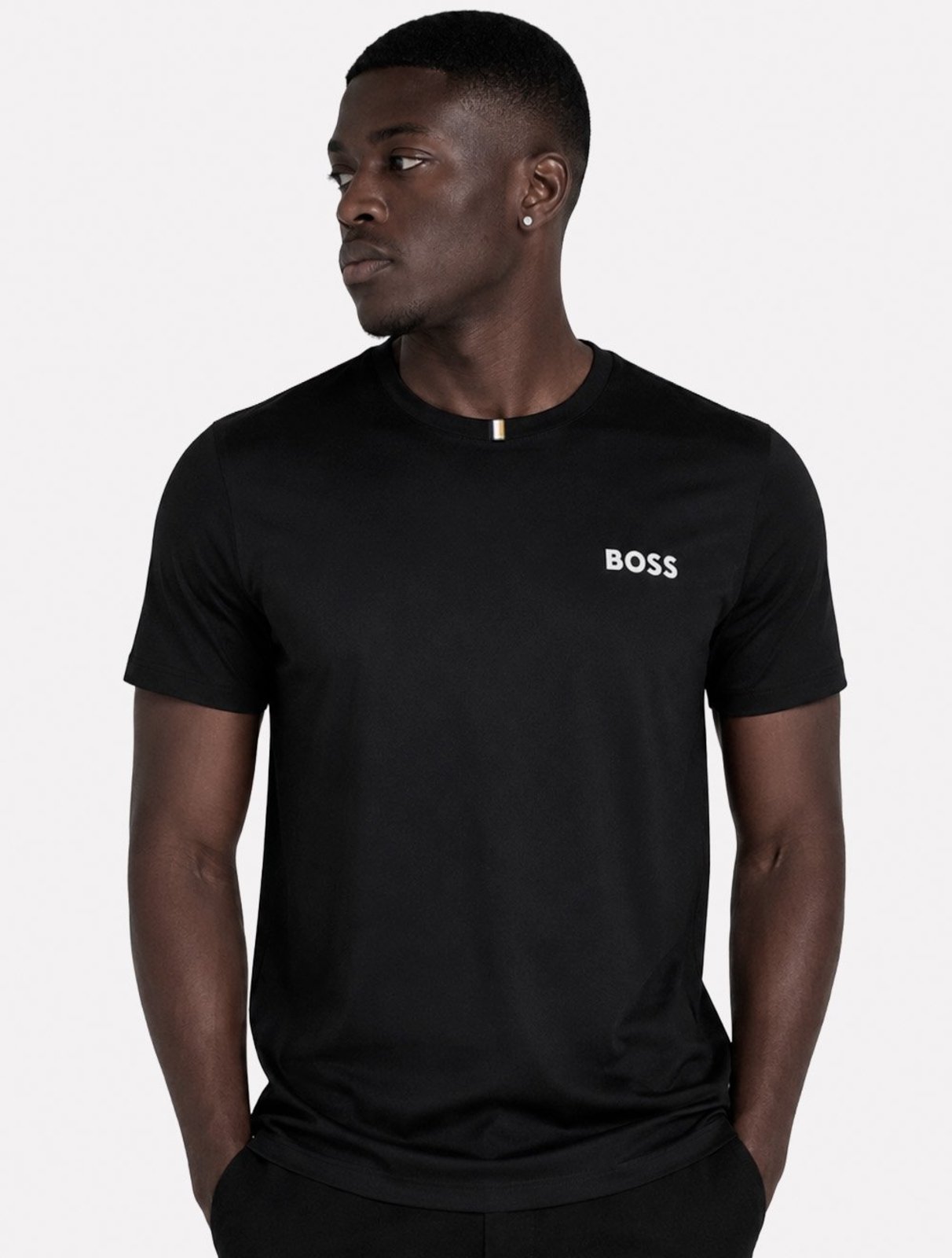 Camiseta Hugo Boss Masculina Slim Fit TS_TOC Spin Training Preto