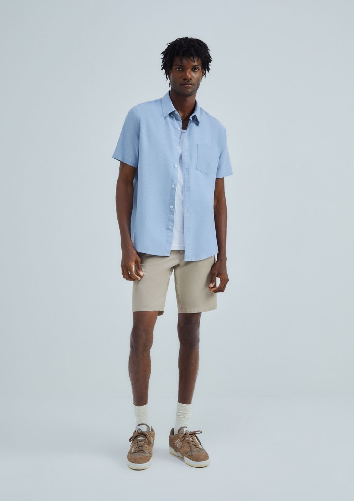 Camisa Masculina Manga Curta Com Bolso