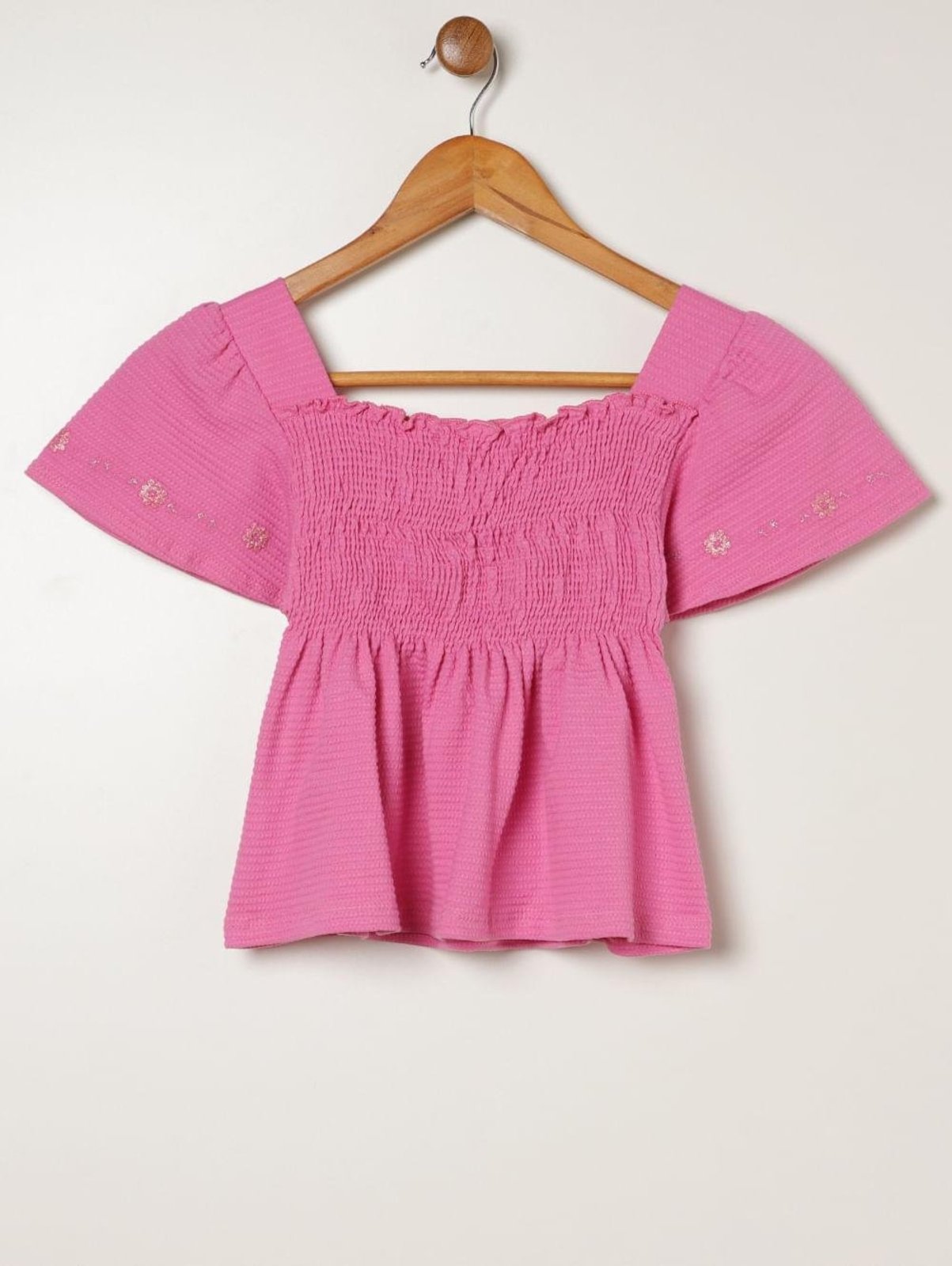 Infantil - Blusa Ciganinha Lastex Juvenil Para Menina - ROSA