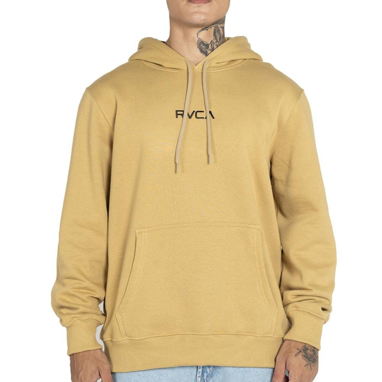 Moletom RVCA Canguru Tonally 270G WT25 Masculino Mostarda