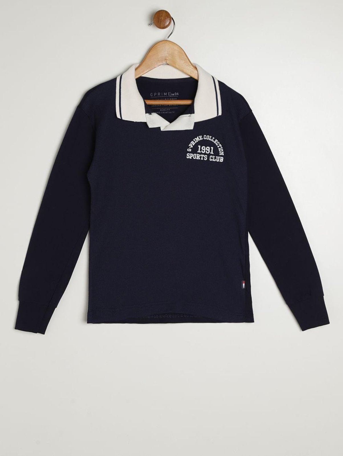 Infantil - Polo Manga Longa Para Menino - MARINHO