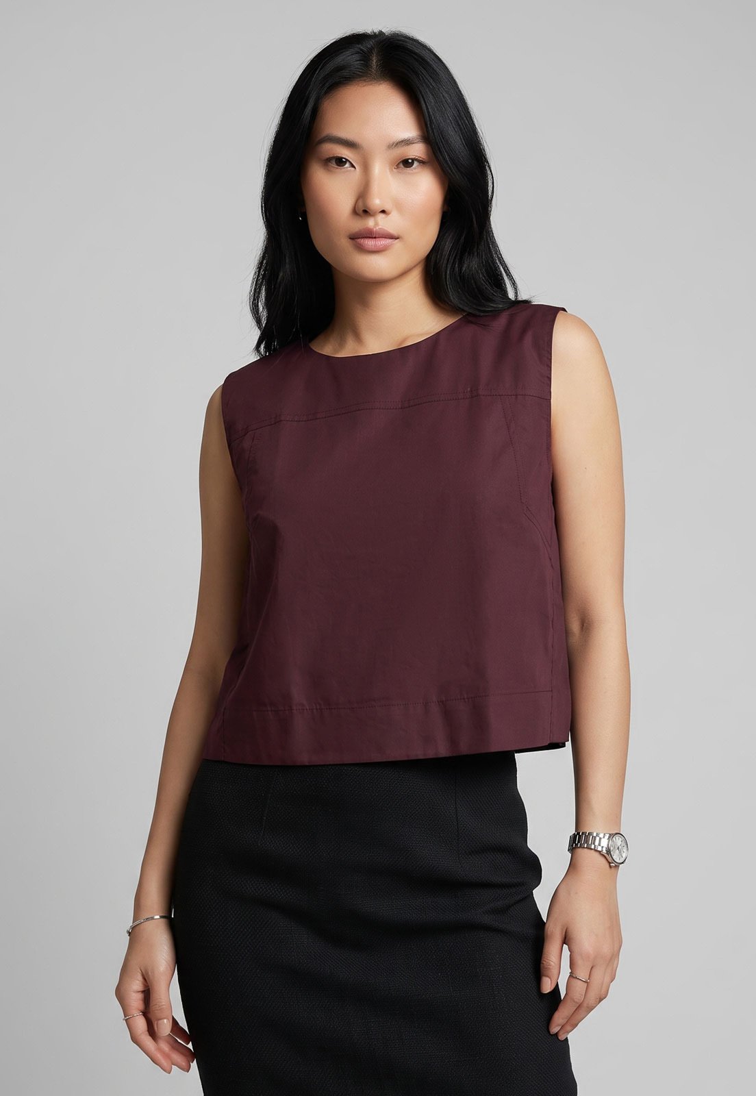 Blusa Feminina Cantão Cropped Tricoline Vinho