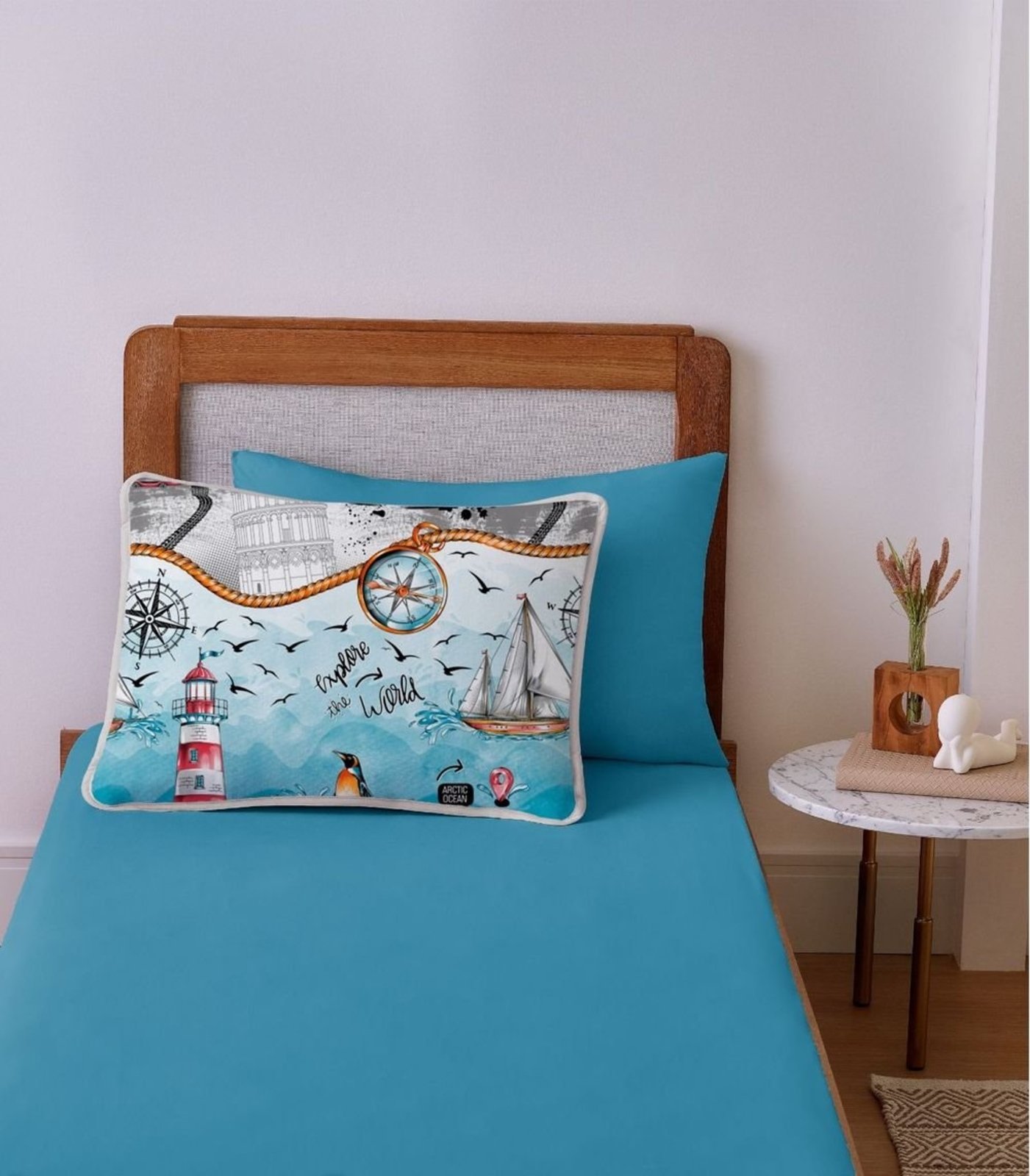 Jogo de Cama Solteiro Game On Vivaldi Azul