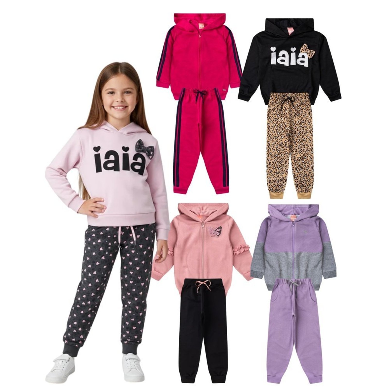Infantil - Kit 4 Conjuntos Moletom Menina Inverno Sortido