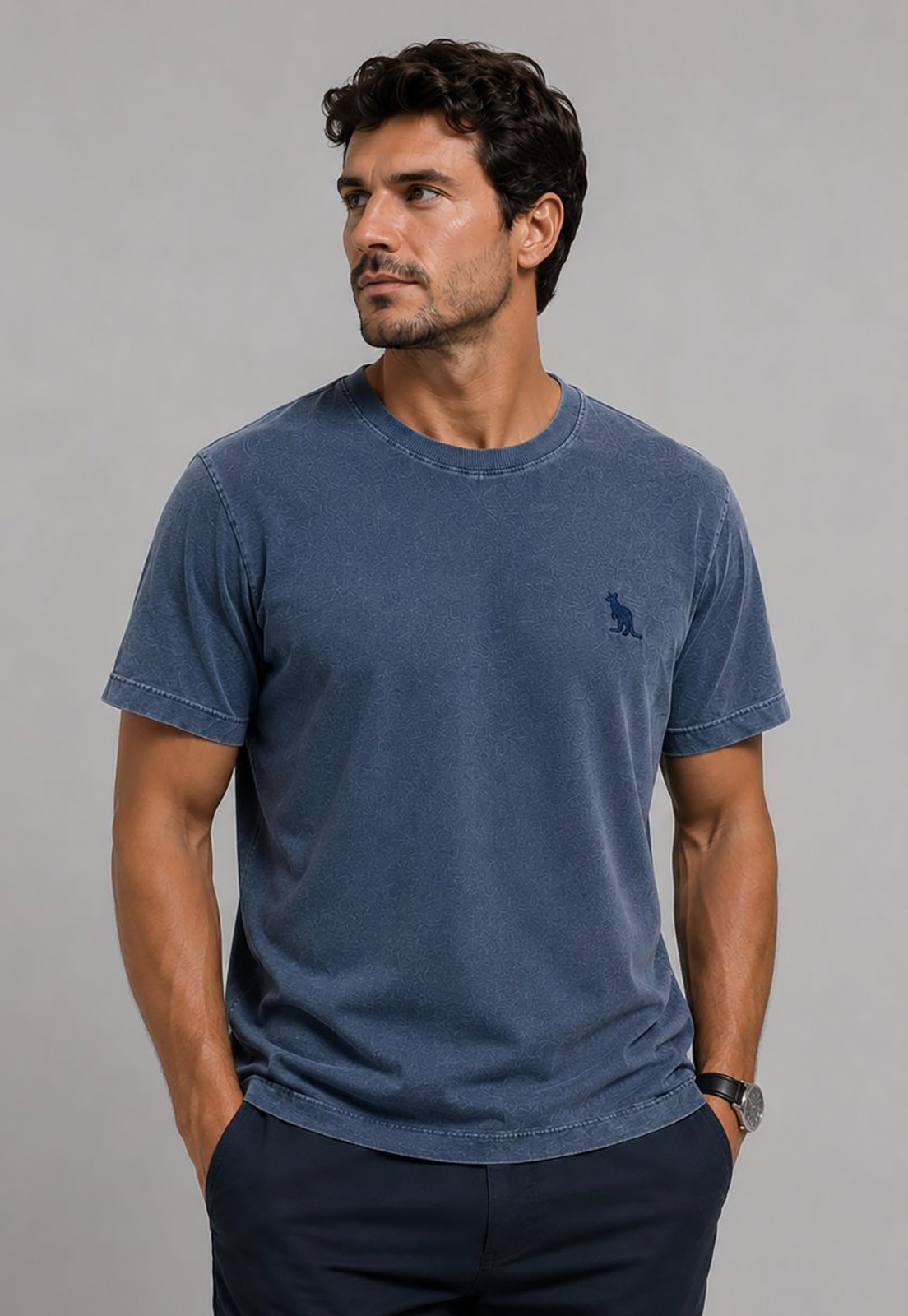 Camiseta Basica Side Walk Marinho Stone