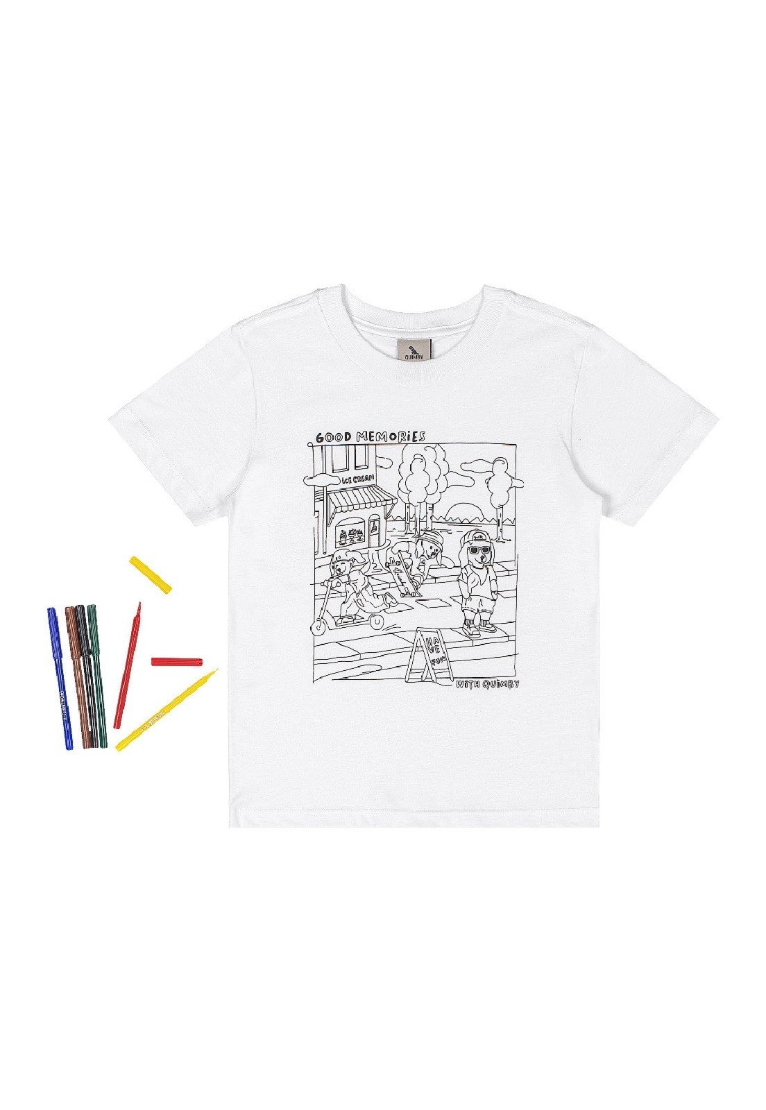 Infantil - Camiseta Kit Canetinhas Pintar Quimby Incolor