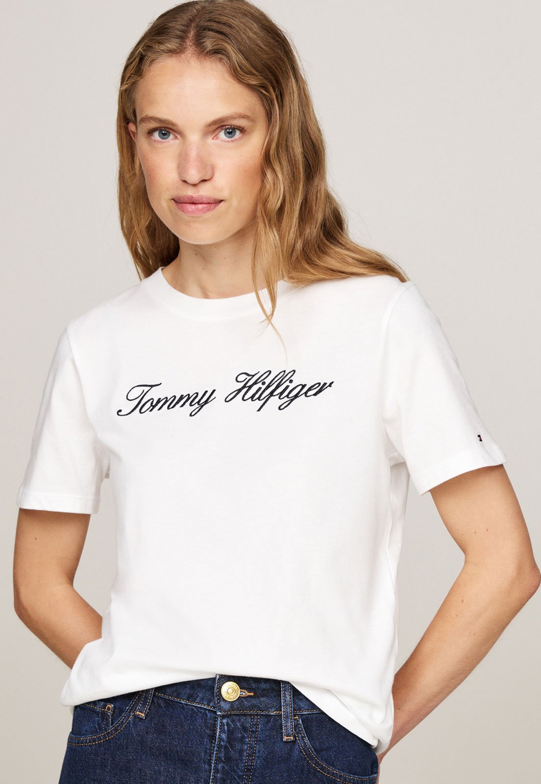 Camiseta Tommy Hilfiger Regular Logo Branca