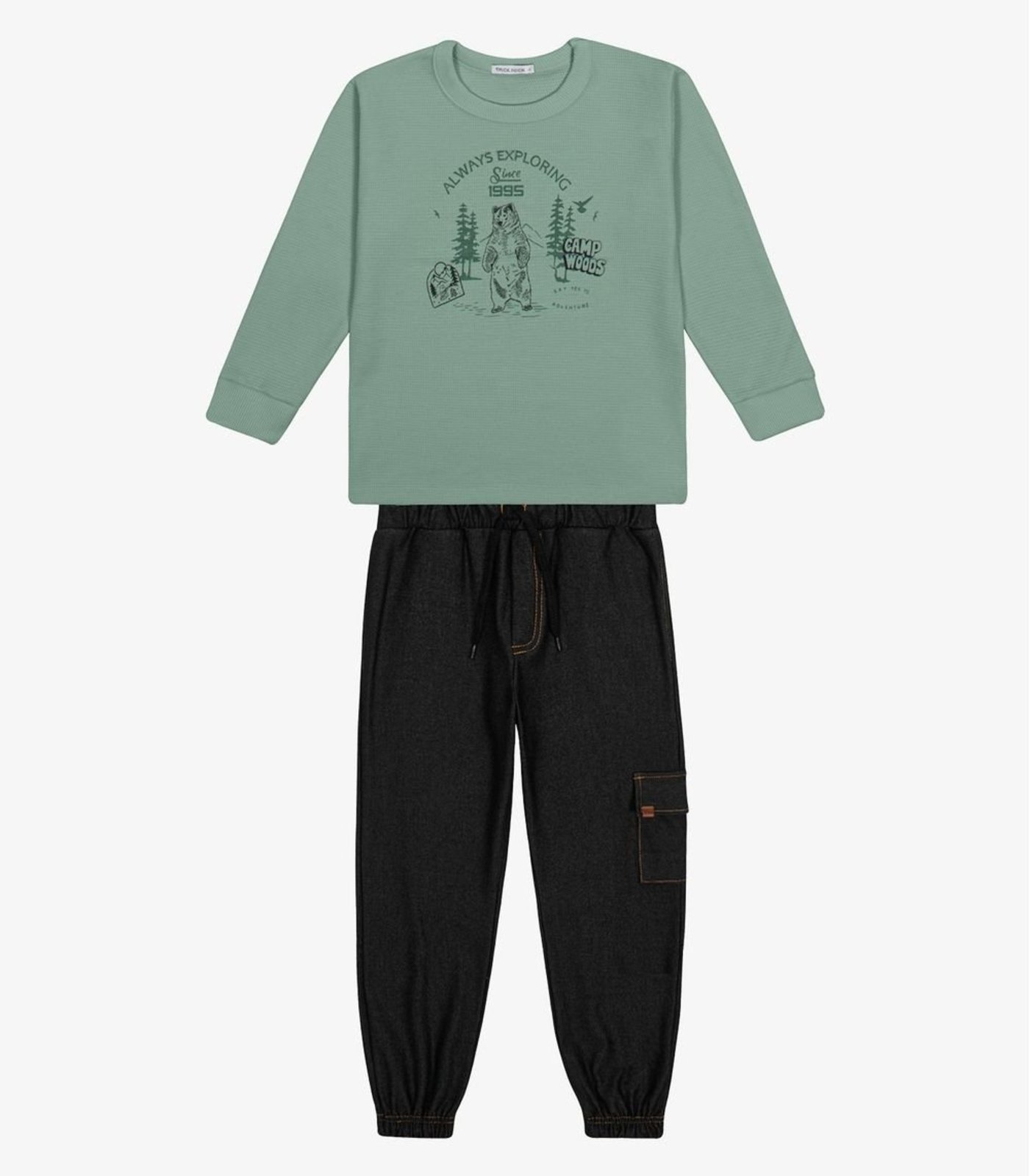 Infantil - Conjunto Blusão com Calça Menino Trick Nick Verde