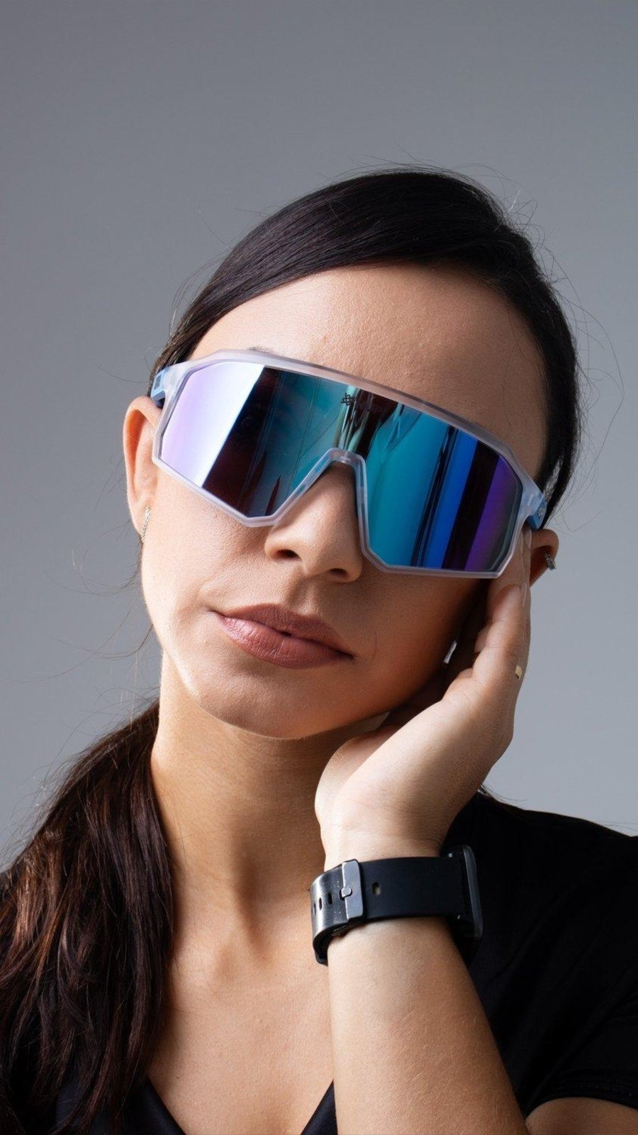 Óculos HUPI Edge Cristal Lente Azul Espelhado Azul