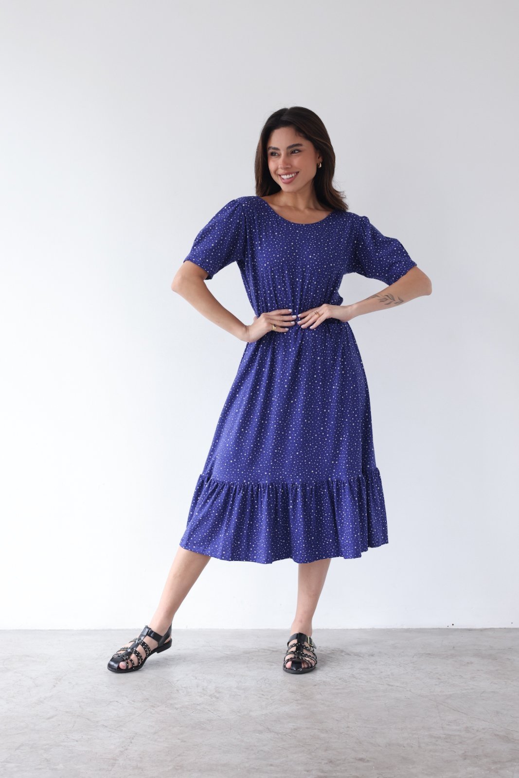 Vestido Aura Suzana Estrela Azul