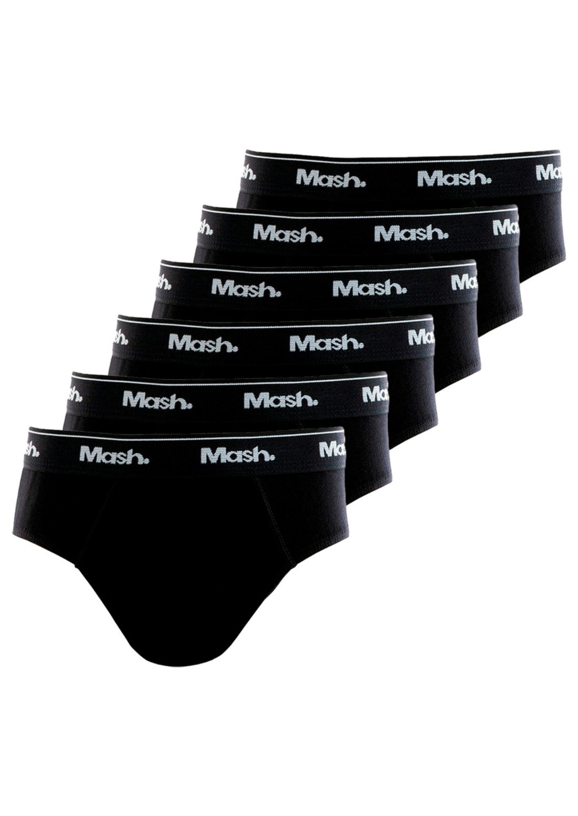 Kit com 6 Cuecas Slip Mash 193.01 Preto