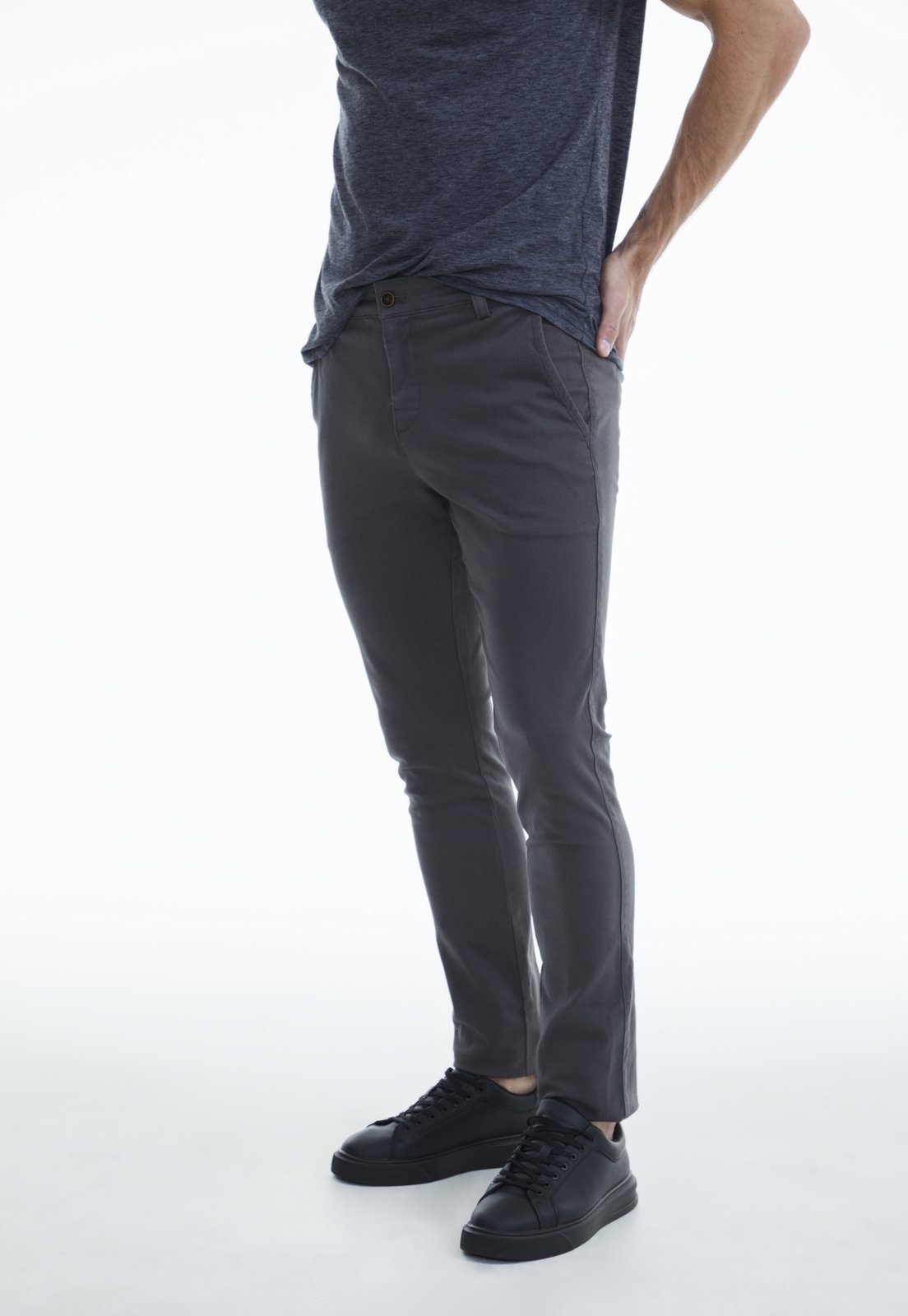 Calça Sarja Traymon Chino Slim Grafite