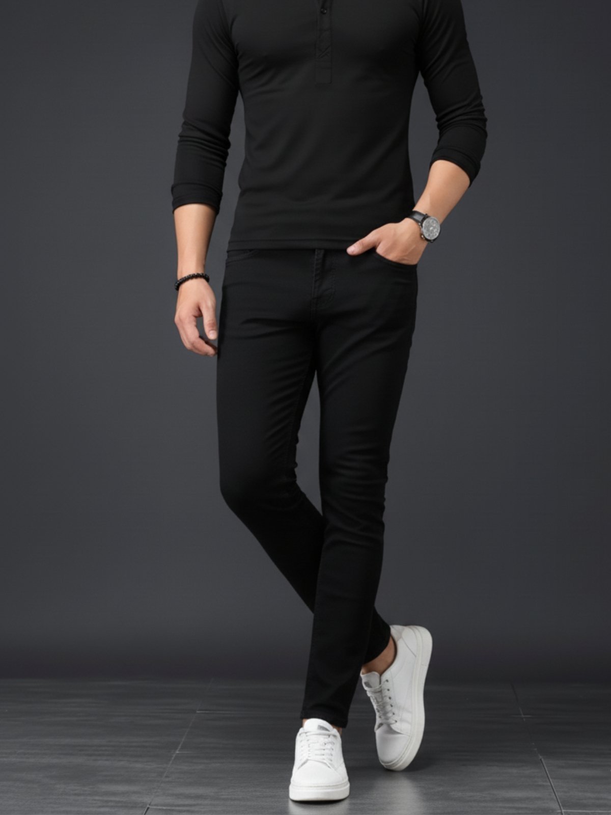 Calça Jeans Masculina 5 Estilos Preta Básica e Confortável