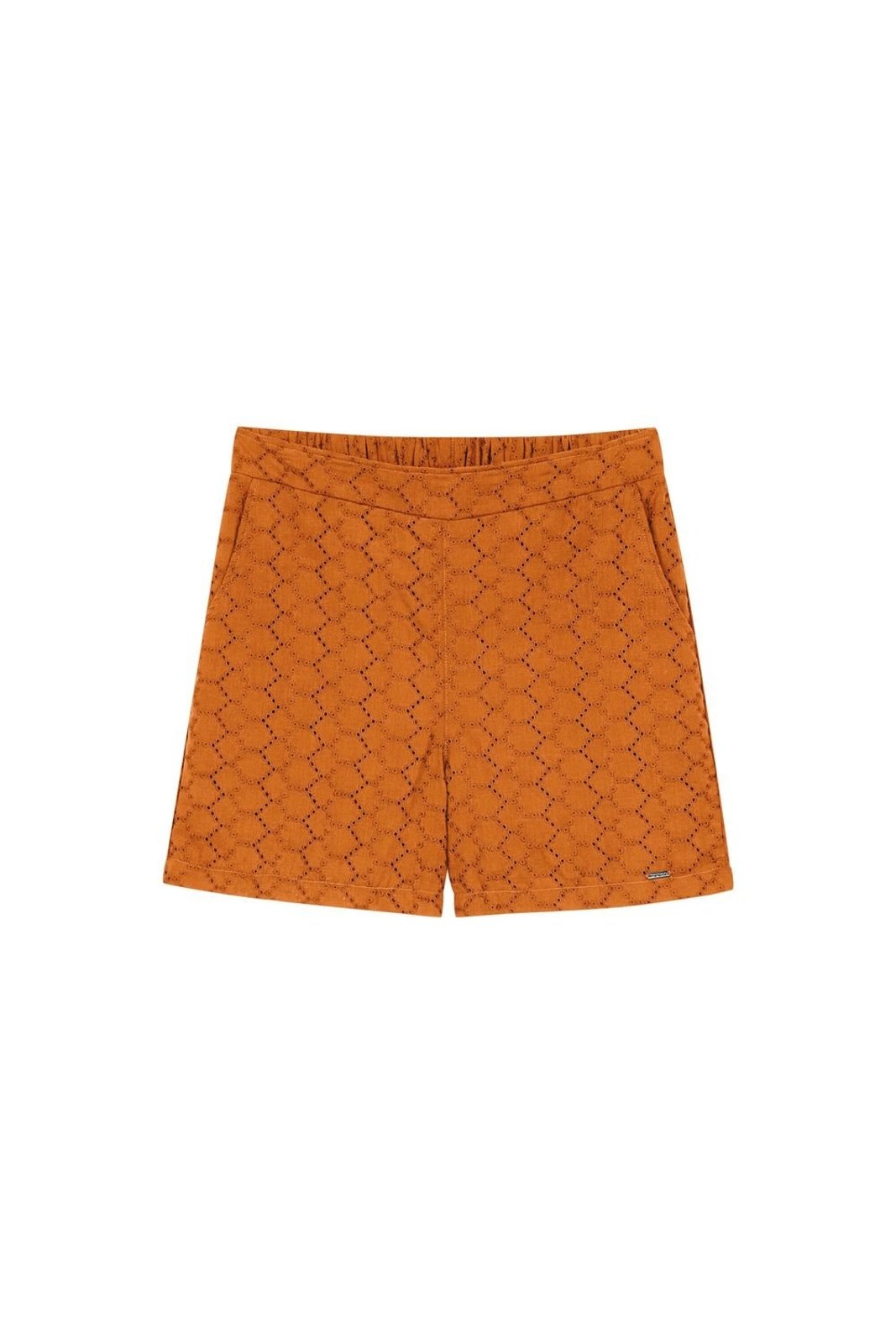 Short Feminino Tecido Laise Com Forro Marialícia Laranja