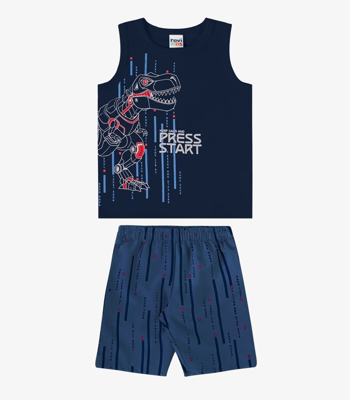 Infantil - Conjunto Verão Menino Estampa Em Gel Rovi Azul
