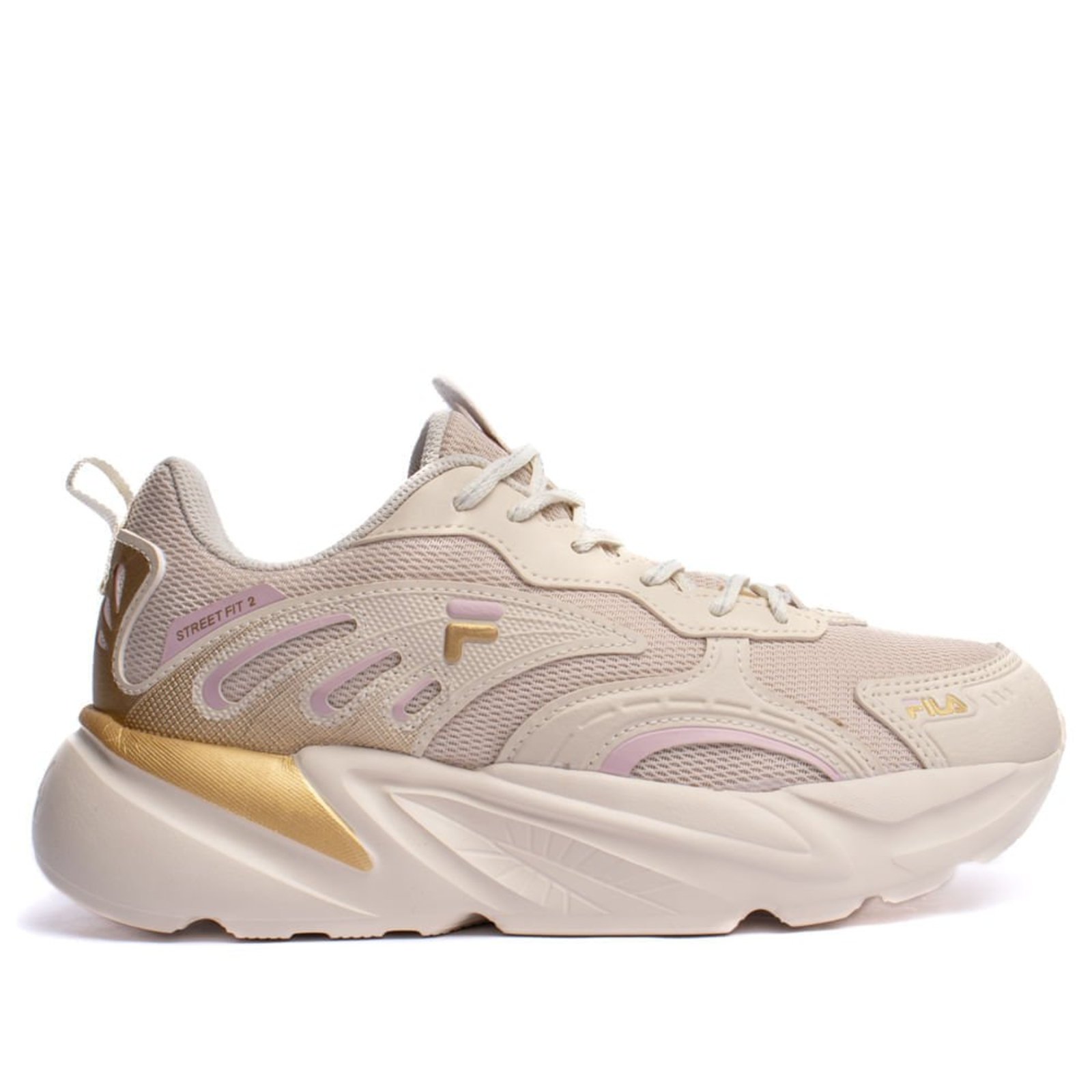 Vista 3 Tênis Feminino Fila Street Fit 2 dourado bege Fila bege