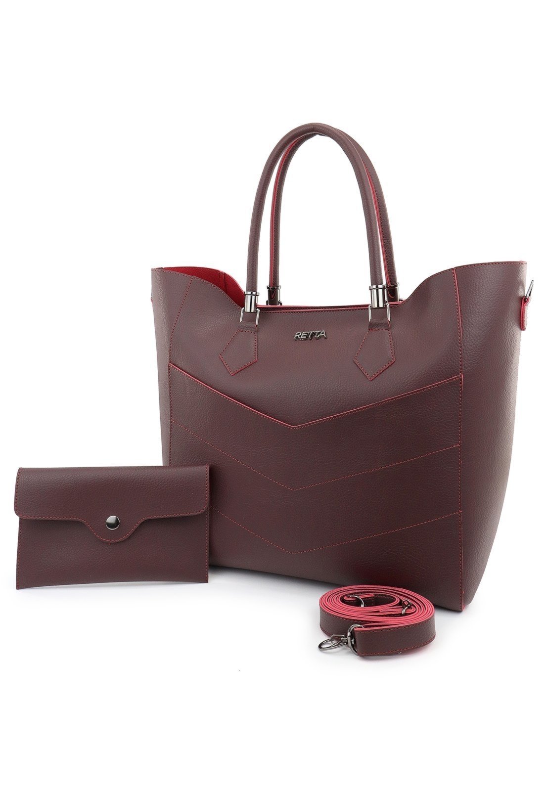 Bolsa Feminina Tote Grande com Alças de Mão e Estrutura Reforçada Retta
