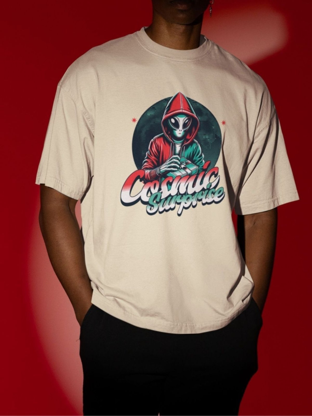 Camiseta Básica Masculina Alienígena ET Espaço Ciência Área 51 Off White