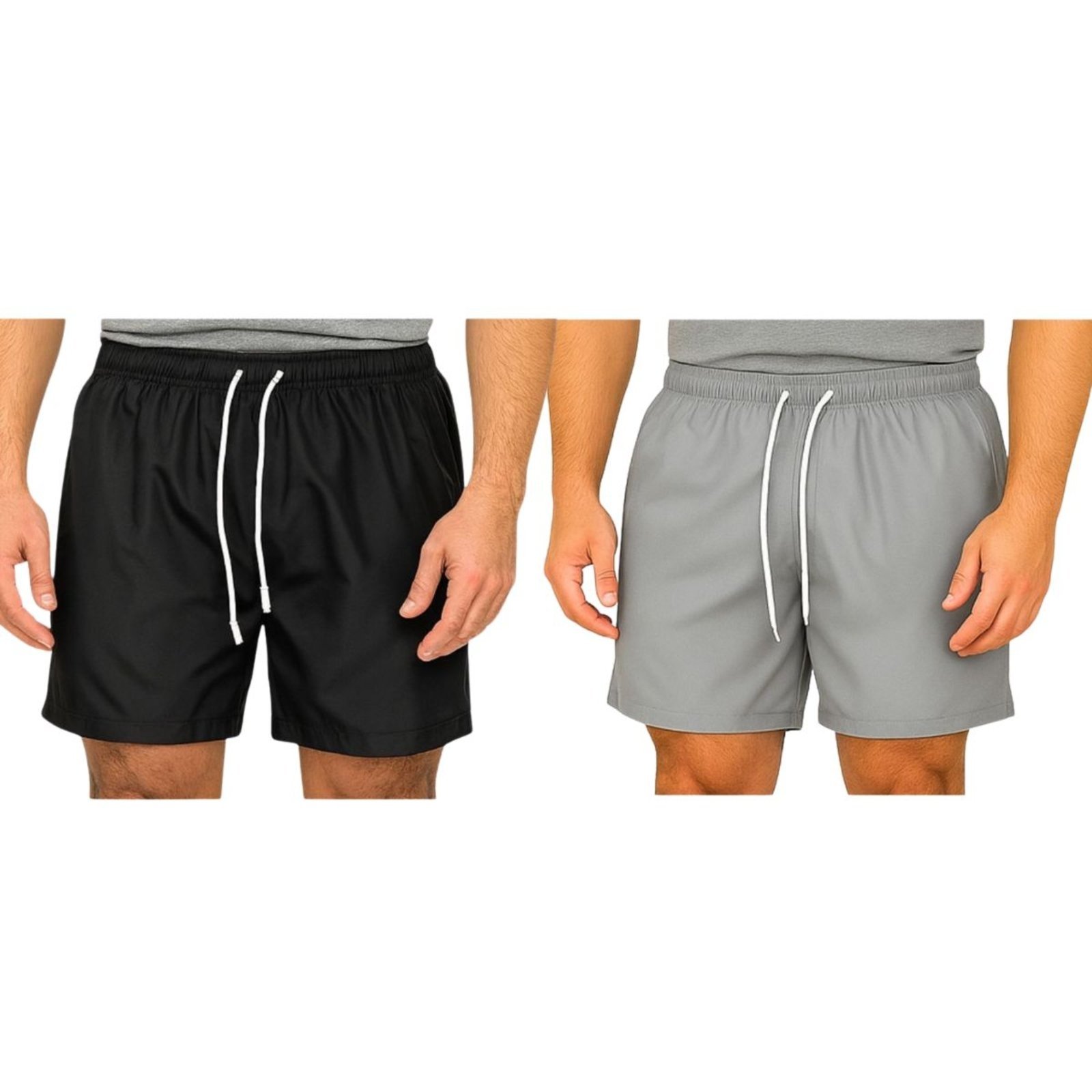 Kit 2 Bermudas Tactel Masculina FMF Secagem Rápida Leve e Confortável Cinza