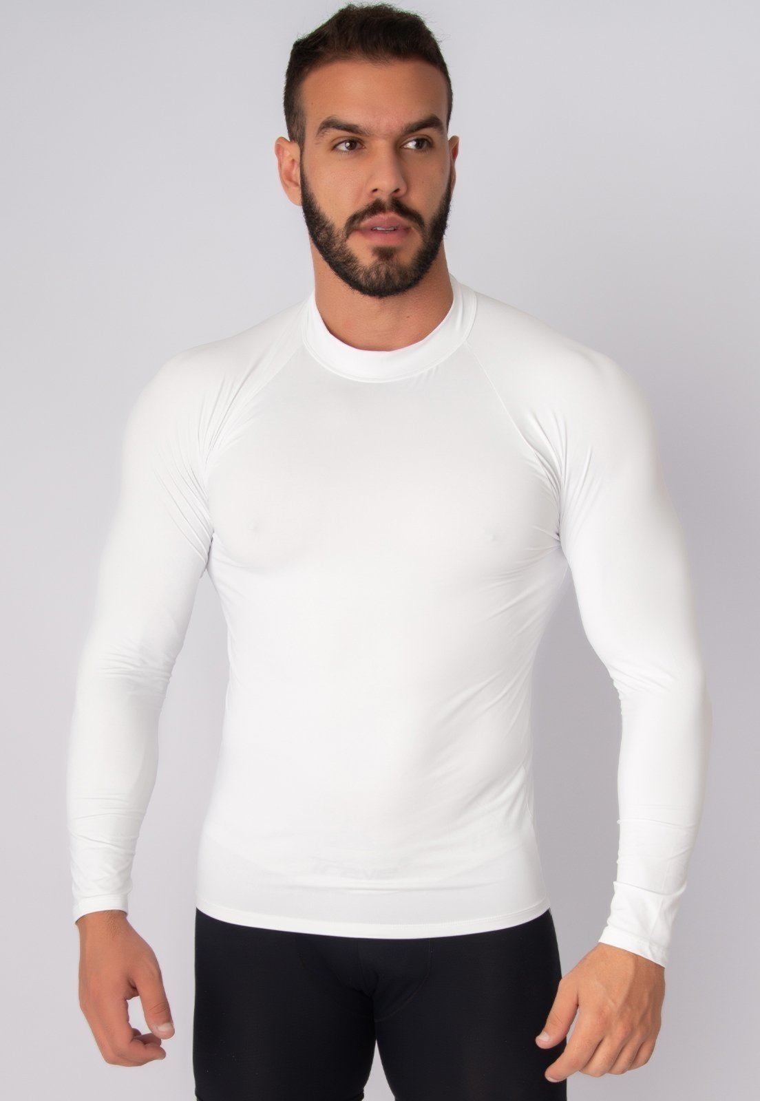 Camisa Masculina WLS Modas Térmica Poliamida UV Segunda Pele Branco