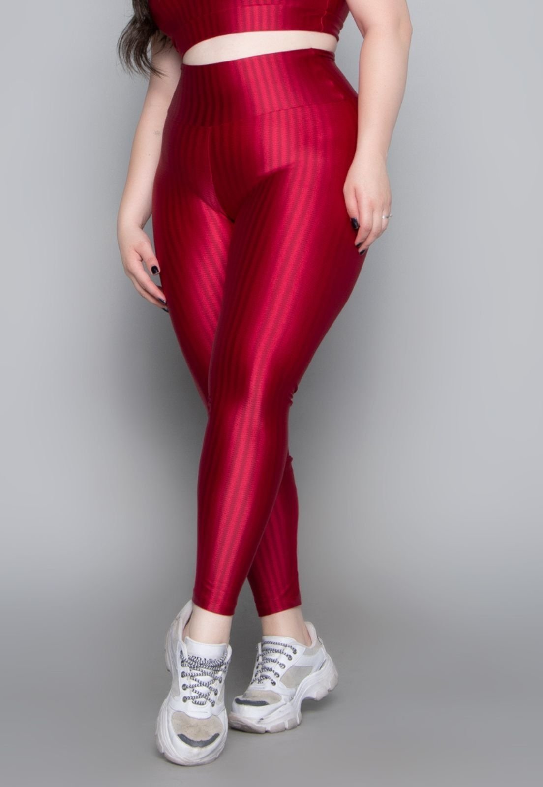 Calça Legging 3d Vekyo New Zig Poliamida Feminina Vermelho