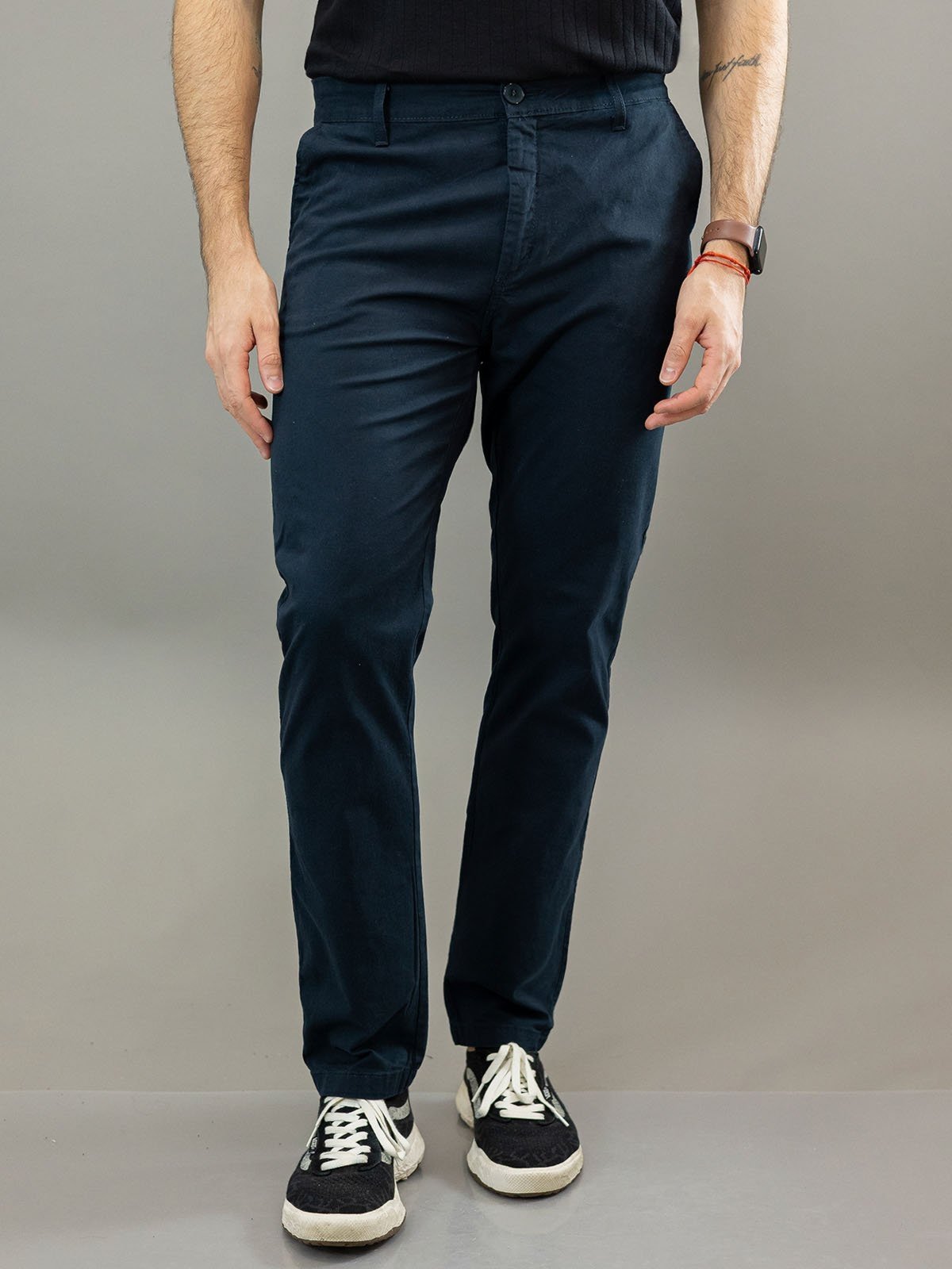 Calça Masculina Slim Clássica Sarja Marinho Anticorpus