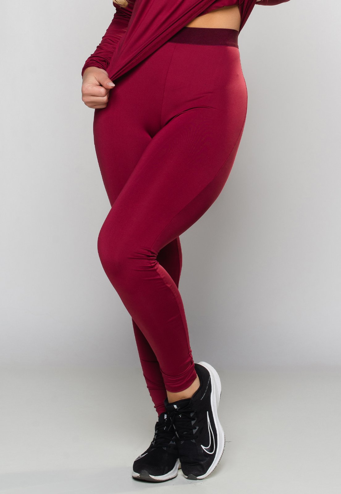 Meia Calça Térmica MVB Modas Segunda Pele Feminina Proteção Uv Vinho