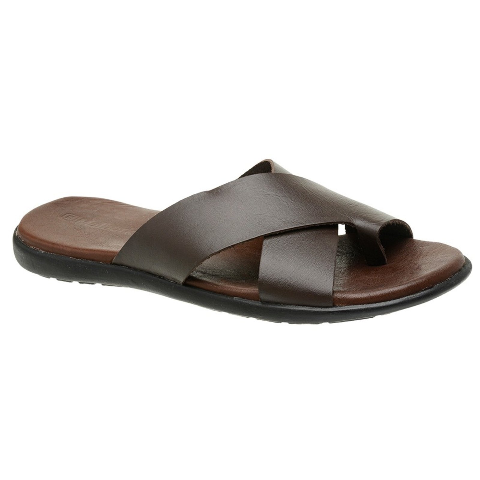 Chinelo Malbork Couro Café Masculino Palmilha De Couro 460M