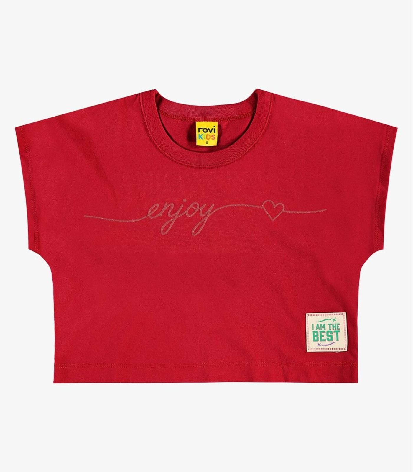 Infantil - Blusa Feminina Meia Malha Moletom Rovi Vermelho