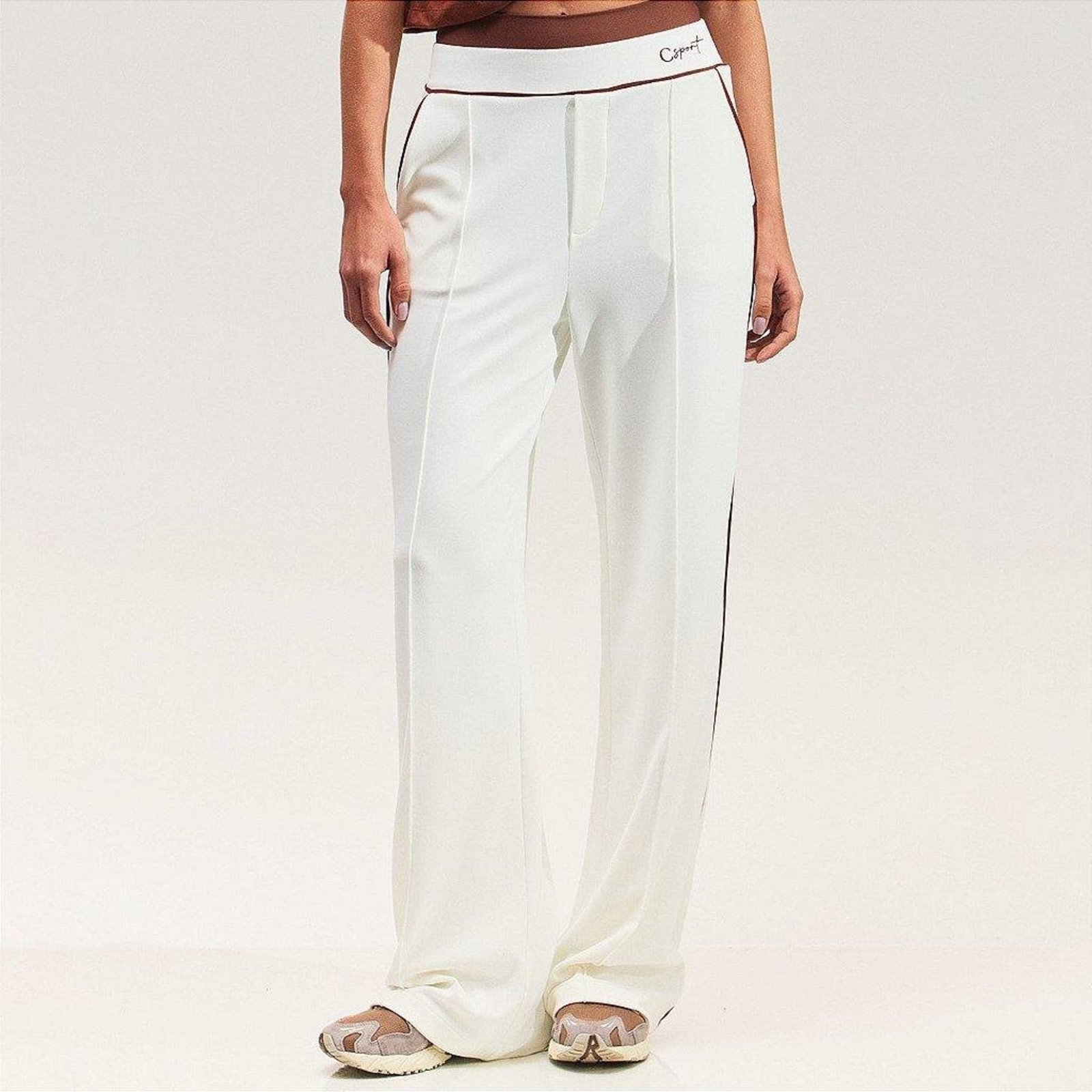 Calça Colcci Midi Malha Esportiva PR27 Feminina Off Natural Off-white