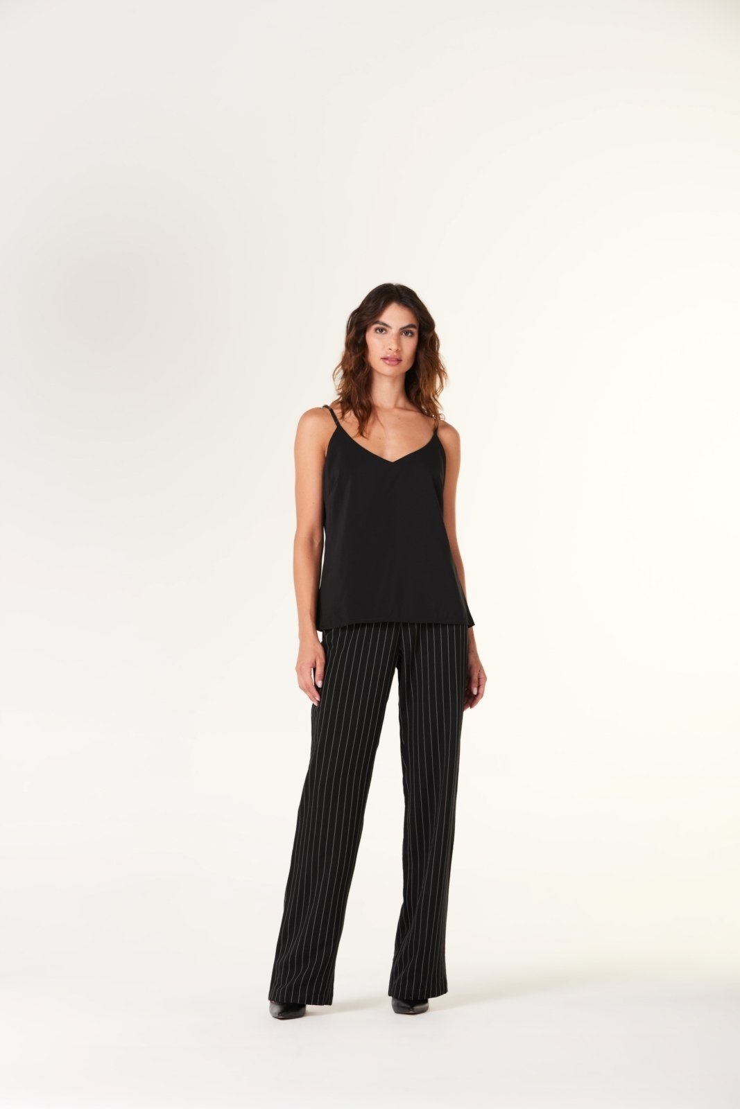 Vista 3 Blusa Traymon Com Alças Finas preto Traymon preto