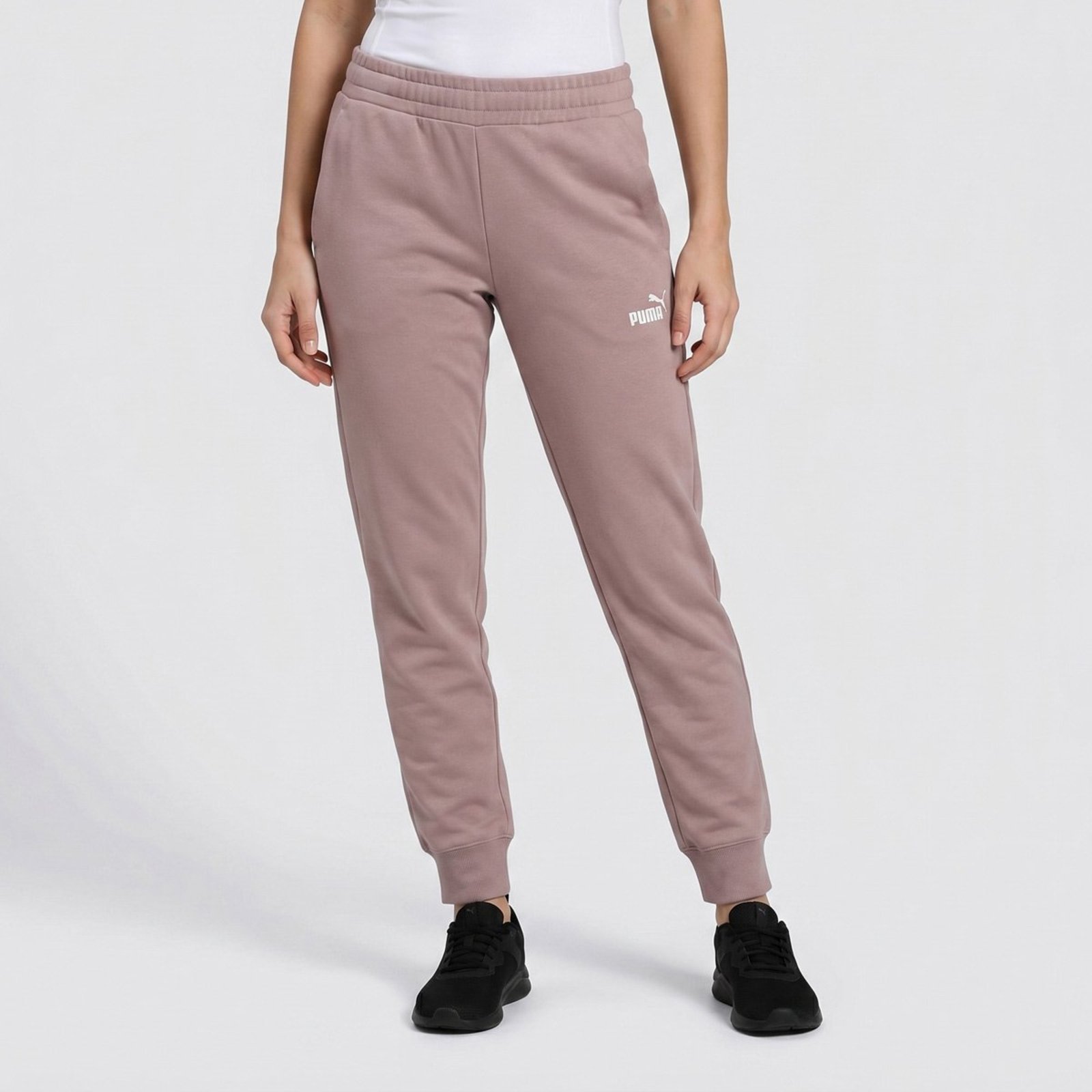 Calça Puma Ess Small No.1 Logo Feminina Rosa Claro