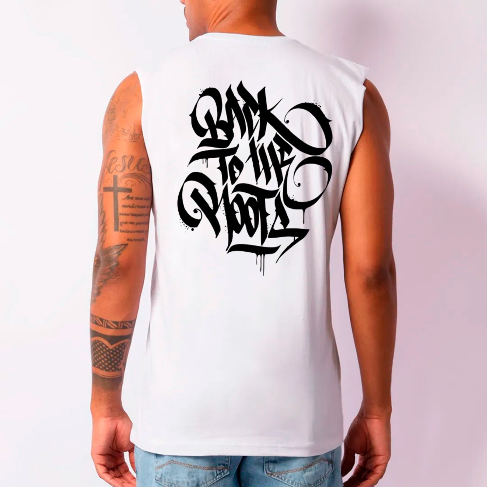 Camiseta Regata Machão Ousy Back To The Roots Oversized Masculina Branco