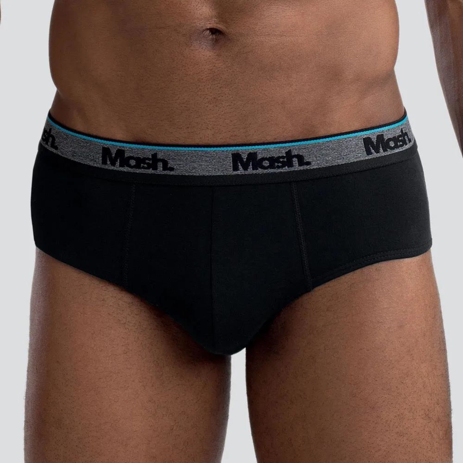 Vista 3 Cueca Slip Mash Masculina Cotton Algodão Elástico azul MASH azul