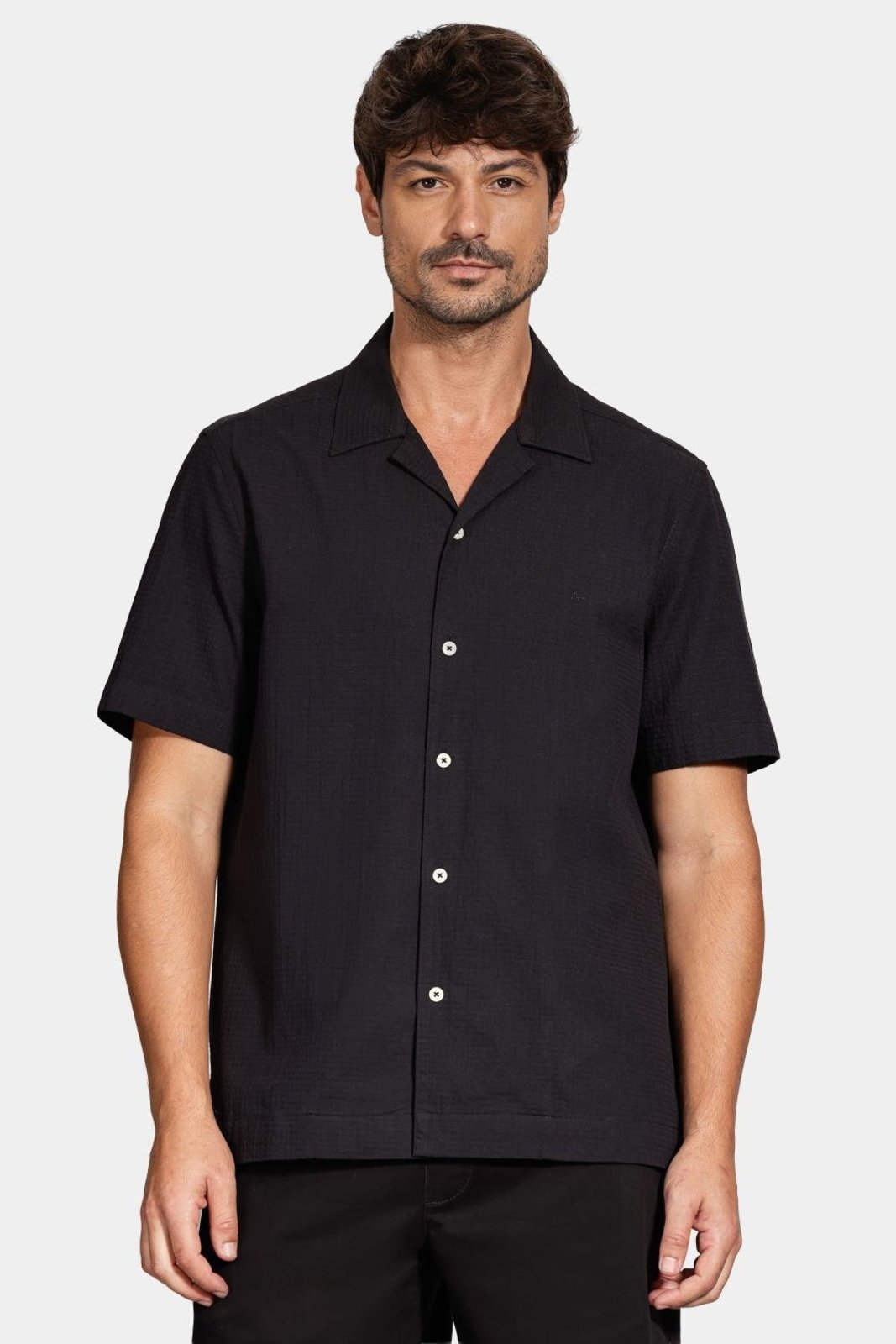 Camisa Aramis Regular Textura Horizontal Preto