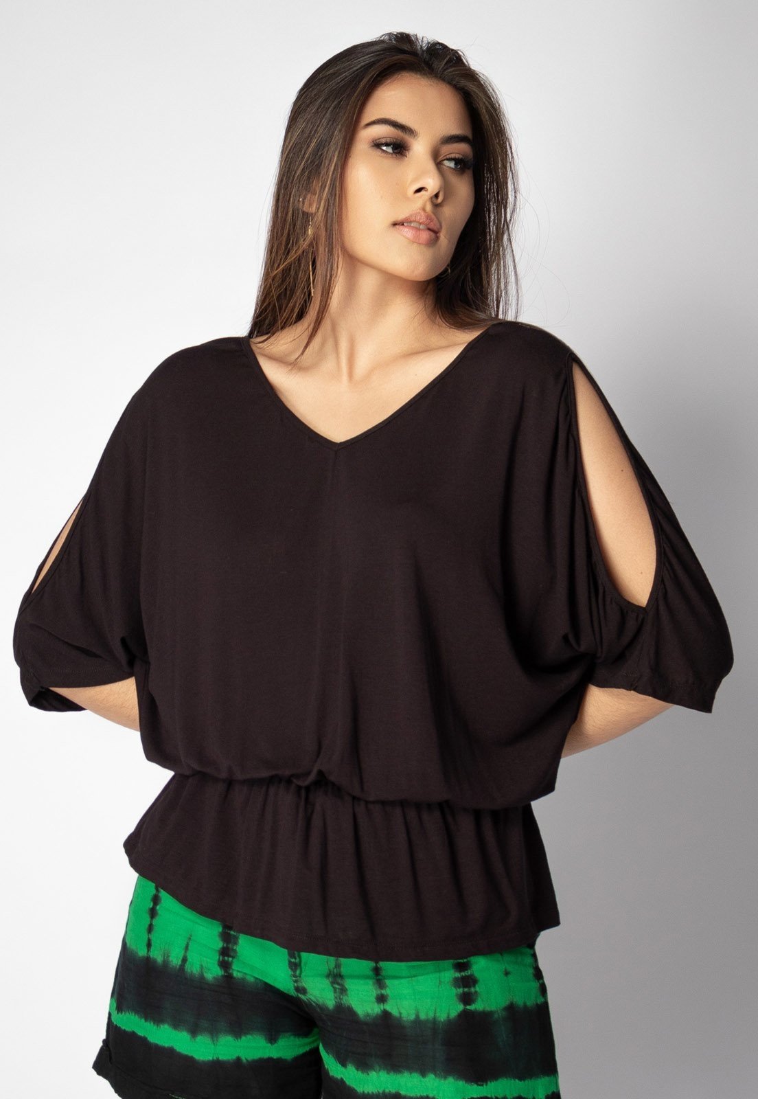 Blusa Mangaba Malha Amazonia Vital Preta