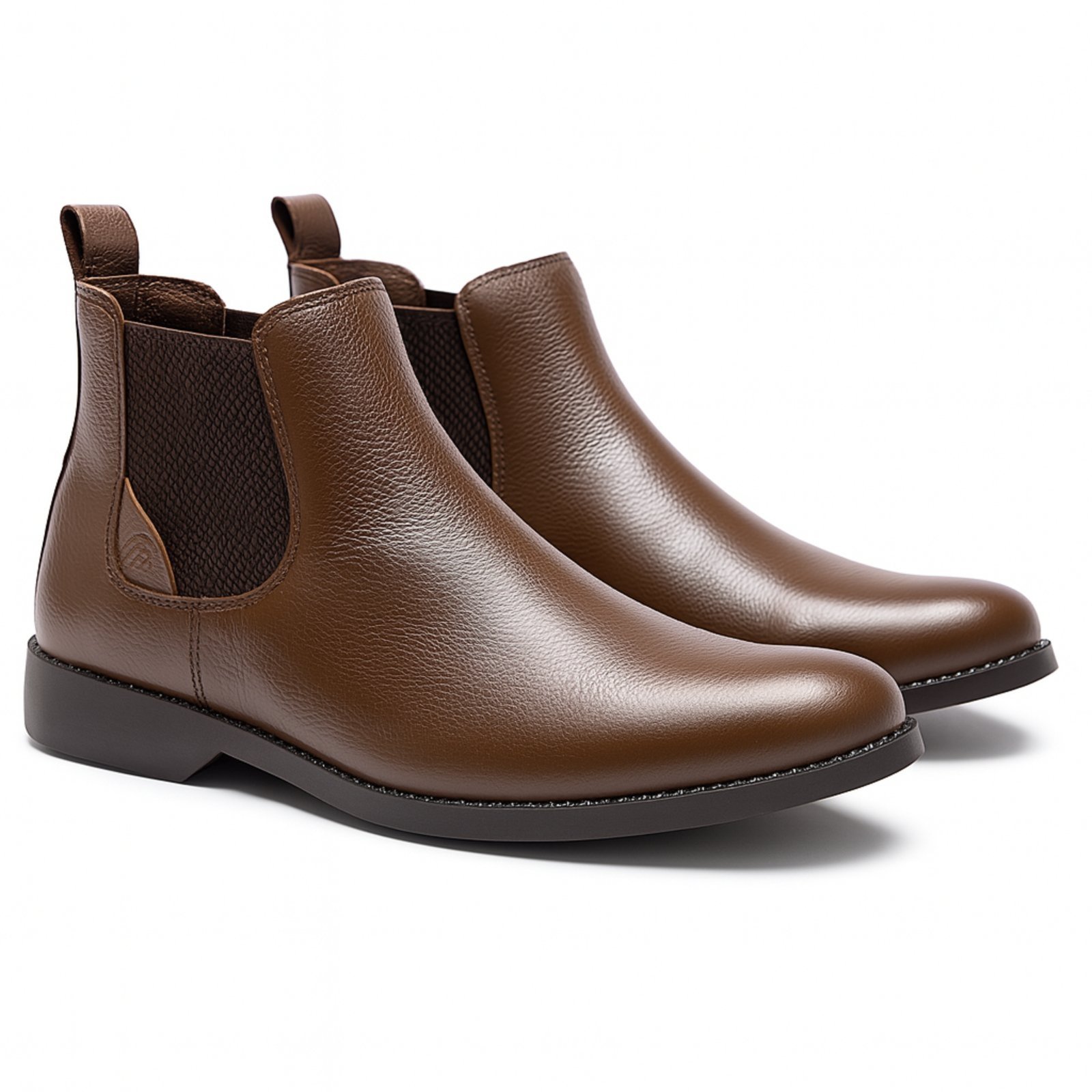 Bota Chelsea Sapatofran Botina Masculina em Couro Café