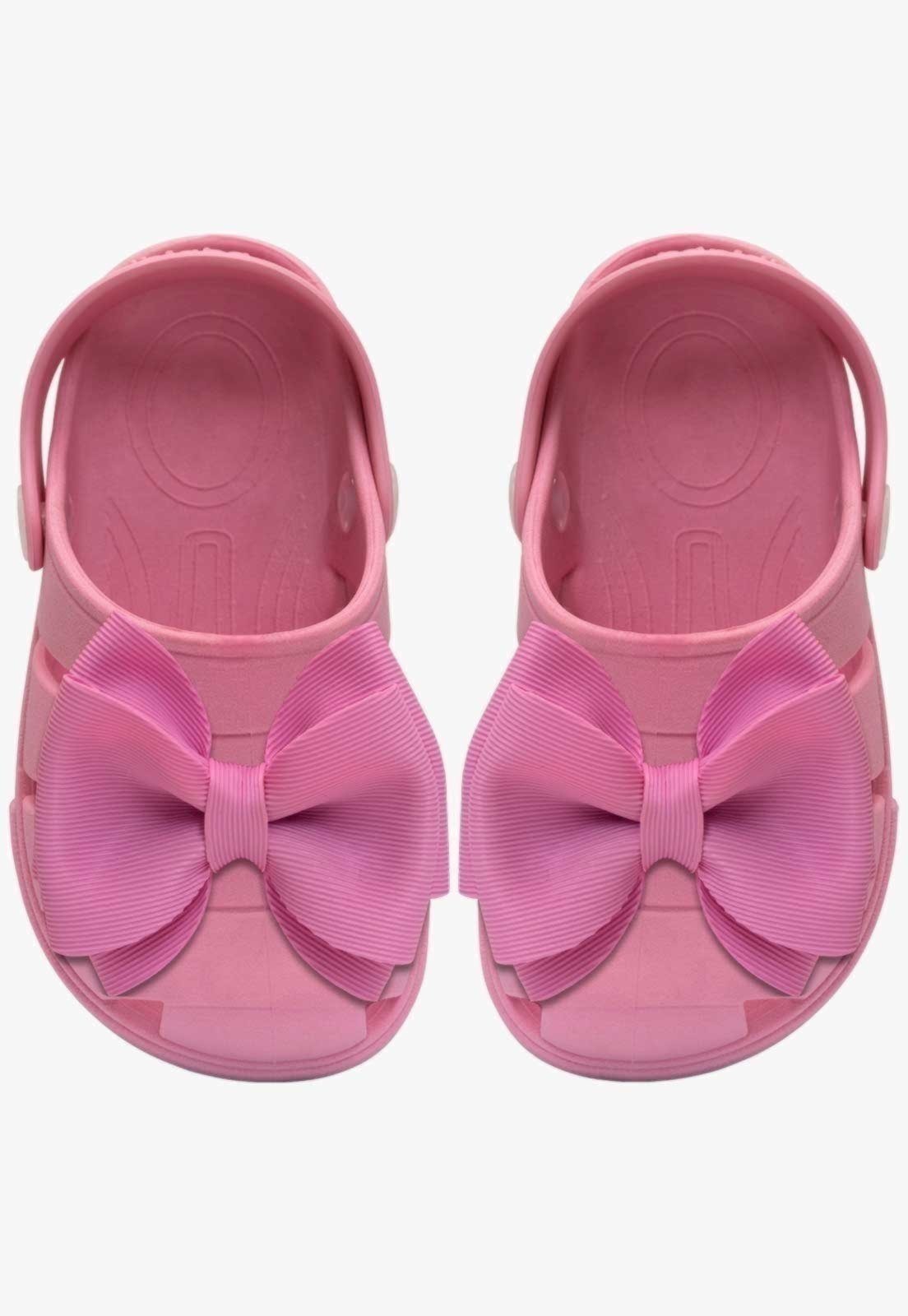 Infantil – Sandália Babuche Feminina Menina Pópidi Laço Rosa