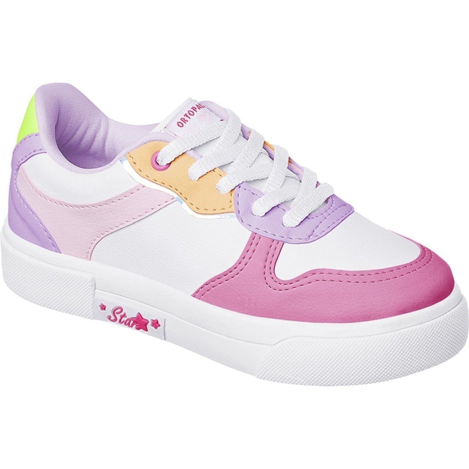 Infantil – Tênis Ortopasso New Stars Menina Branco Colorido
