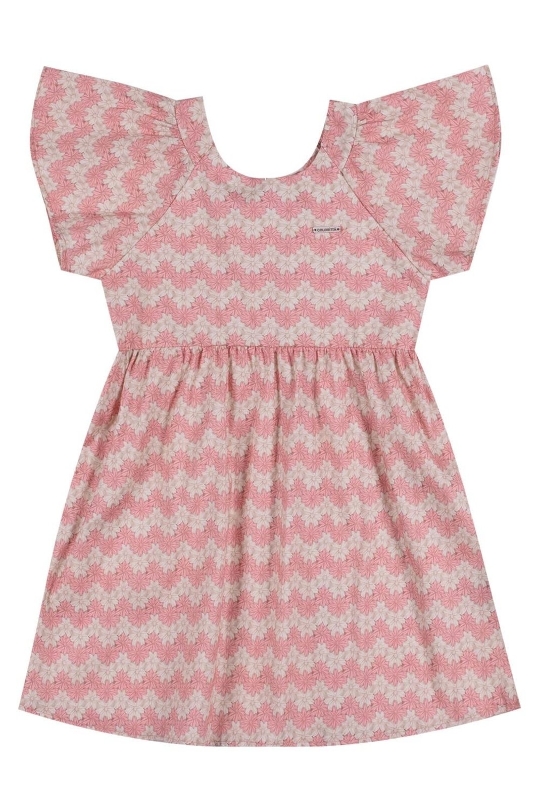Infantil - Vestido Menina Tricoline Floral Colorittá Rosa
