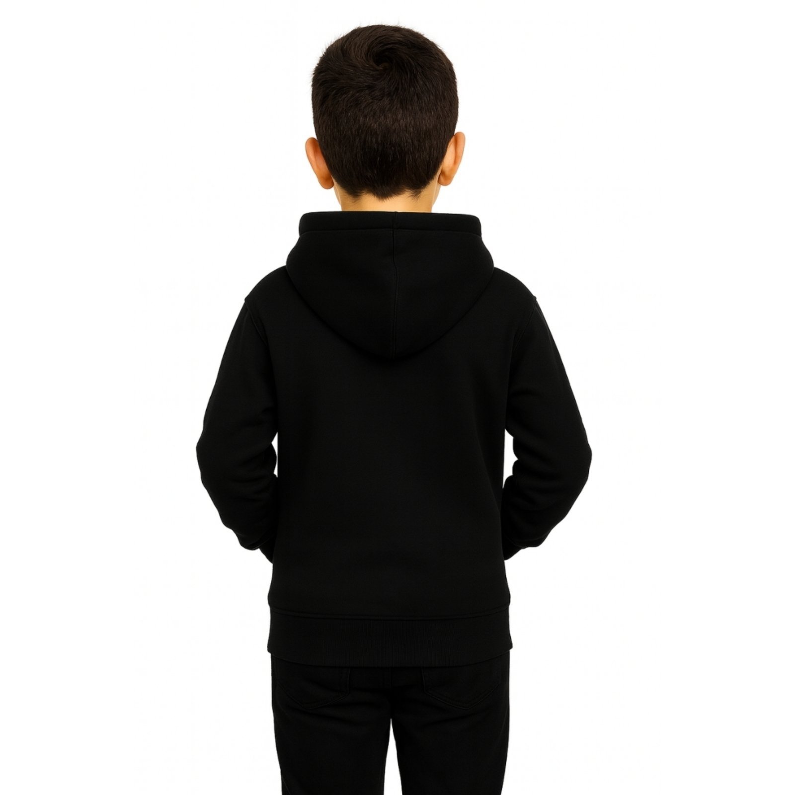 Vista 3 Infantil - Blusa de Moletom Dino Skater Relaxado Canguru Com Capuz Macio Quente preto Relaxado preto