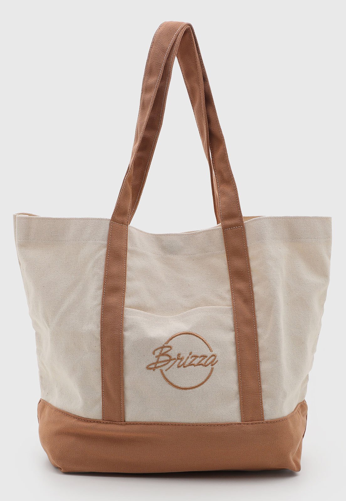 Bolsa Feminina Brizza Arezzo Tote Logo Bordado Bege