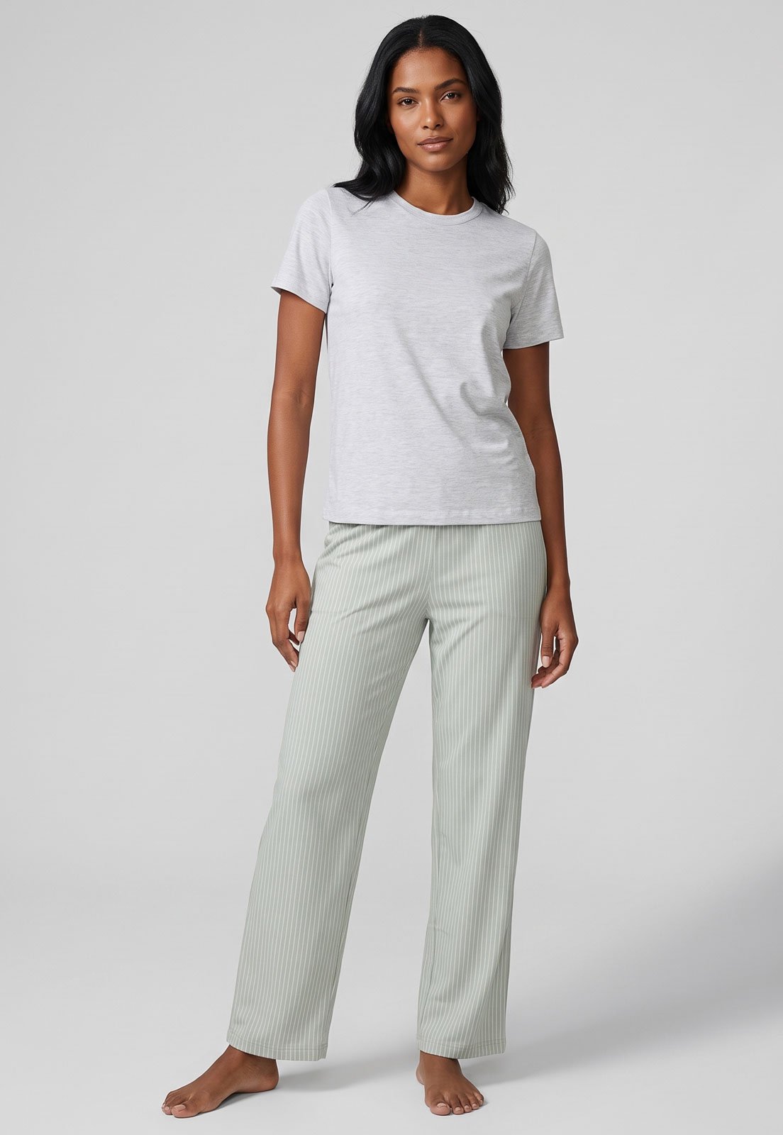 Conjunto Pijama Feminino Hering Longo Liso Verde