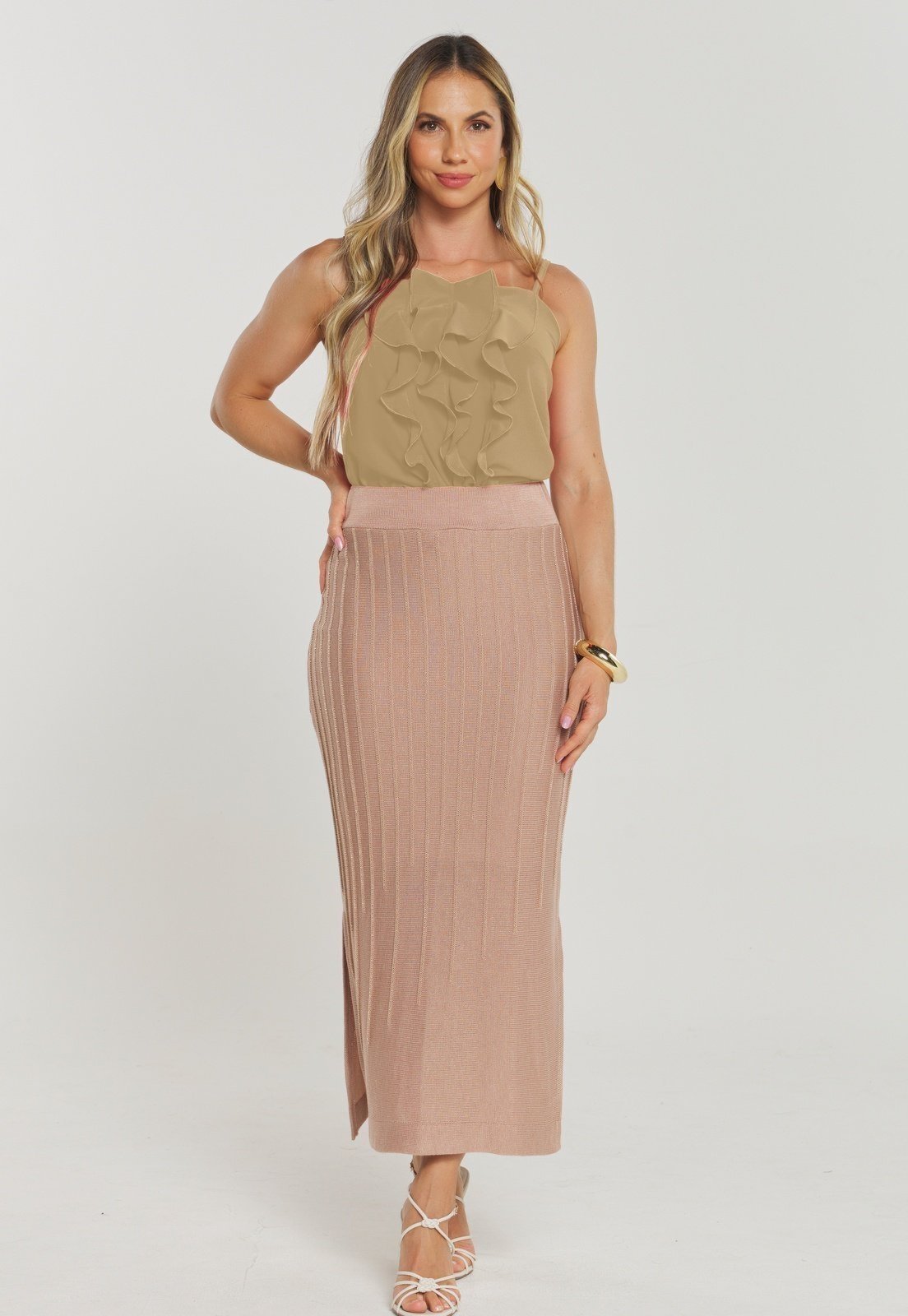 Blusa Rudély Fluid Bege