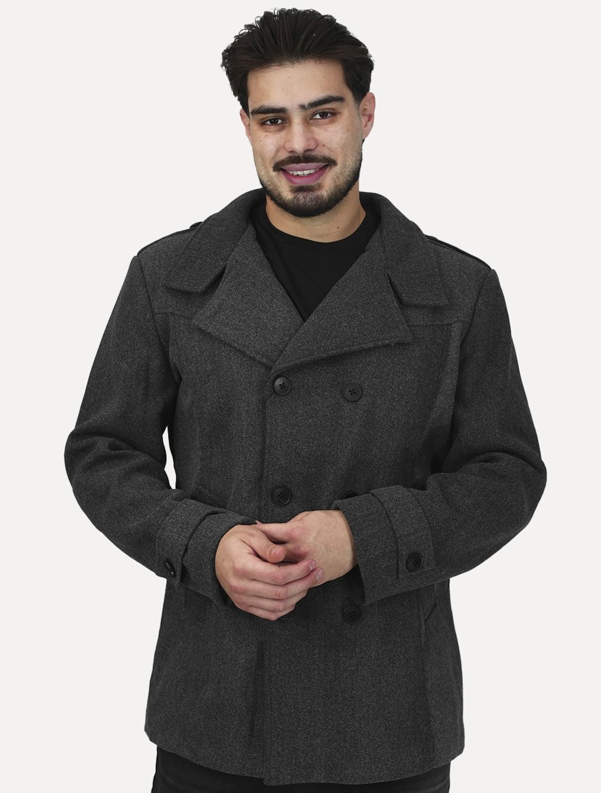 Casaco Dixen Masculina Fechamento Duplo Blazer Cinza