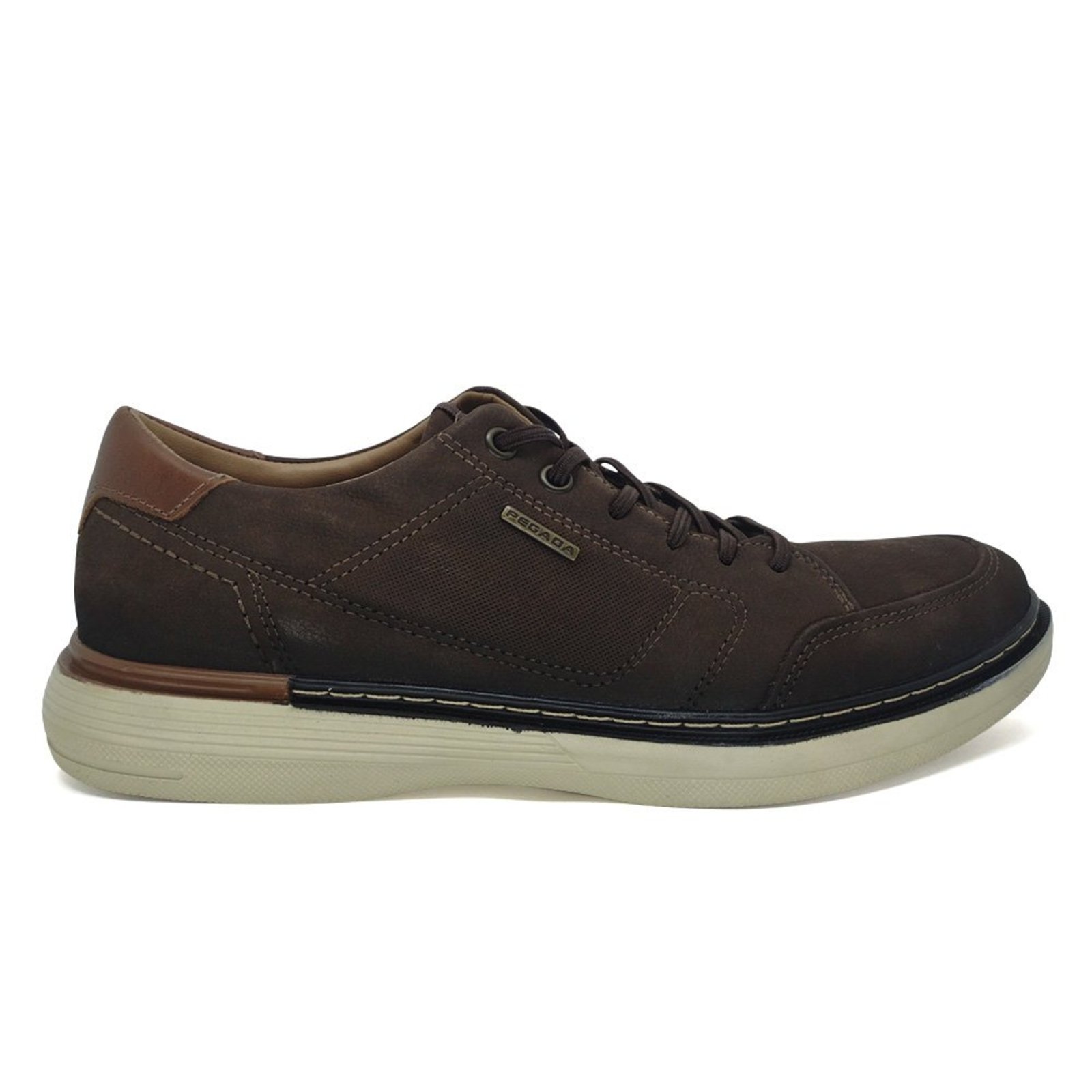 Sapato Casual Masculino Pegada Couro Com Elástico 127604 Marrom