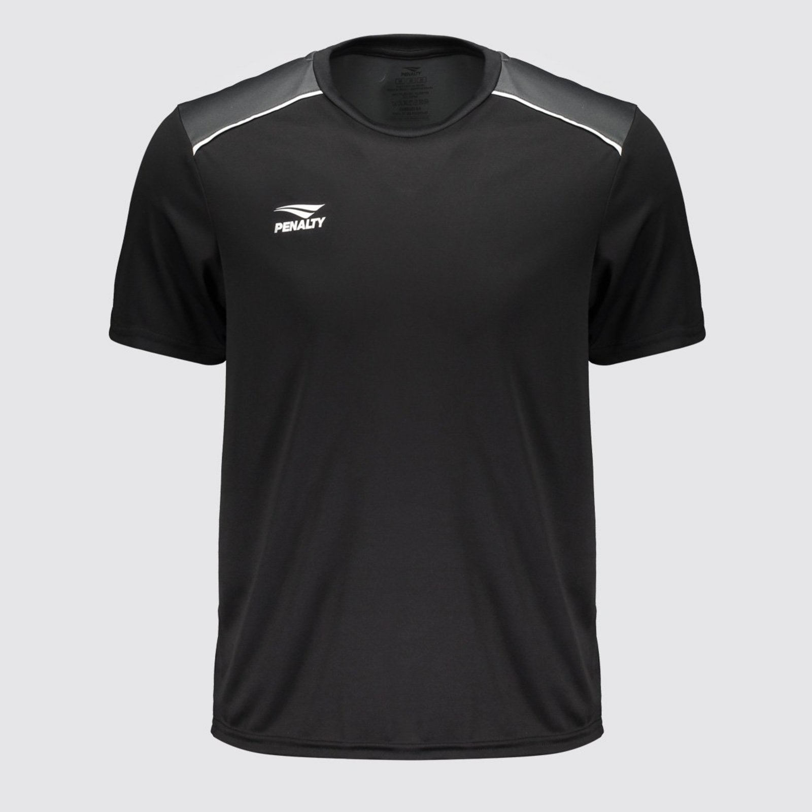 Camiseta Penalty Shoulder Preta e Cinza
